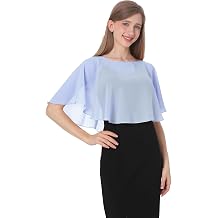 Baoqiya Capelets for Women Shawls and Wraps Soft Chiffon Cape For Wedding Party Evening Dress Bridal Cover Ups