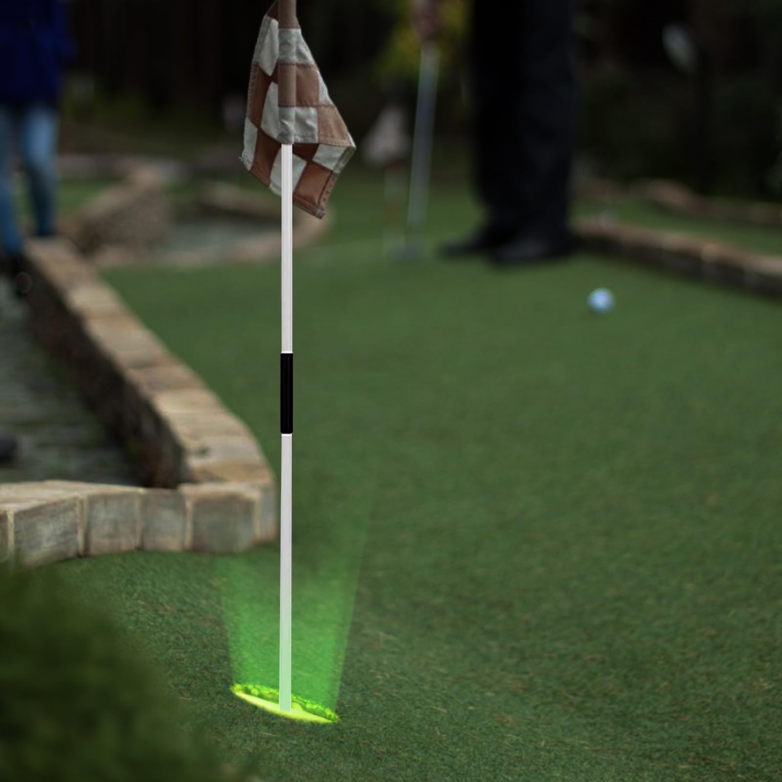 3PCS Night Golf Hole Lights with Golf Flagstick and Poles Golf Hole Cup Light Up Night Golf Party(Battery No Include)