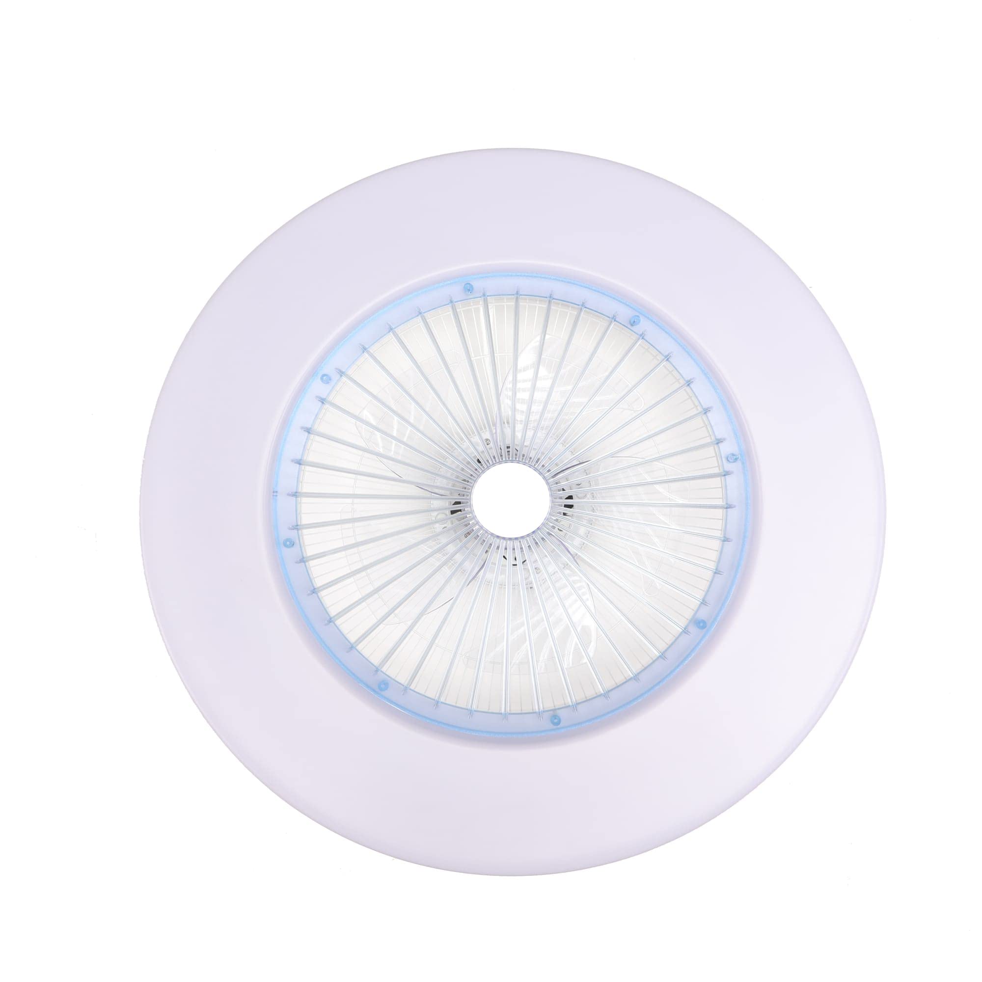 Wonderlamp - Wentylator sufitowy Ponele Lampa sufitowa LED bez widocznych łopatek, biała, podświetlana pamięć