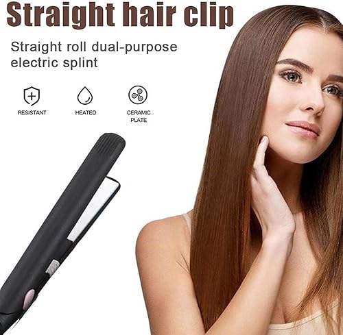 Miniatura 2 de Mini rizador y rizador de pelo 2 en 1, alisador de pelo portátil de viaje para pelo corto, herramientas de peinado (negro)