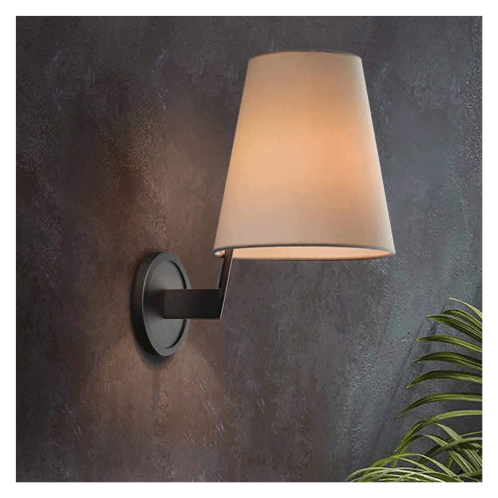 KHUKHU Modern Mid Century Wall Sconce, Bedside Wall Light Fixtures, Gold Wall Sconce Light, with Fabric Shade Wall Lamp, for Mirror, Living Room, Bedroom, Hallway