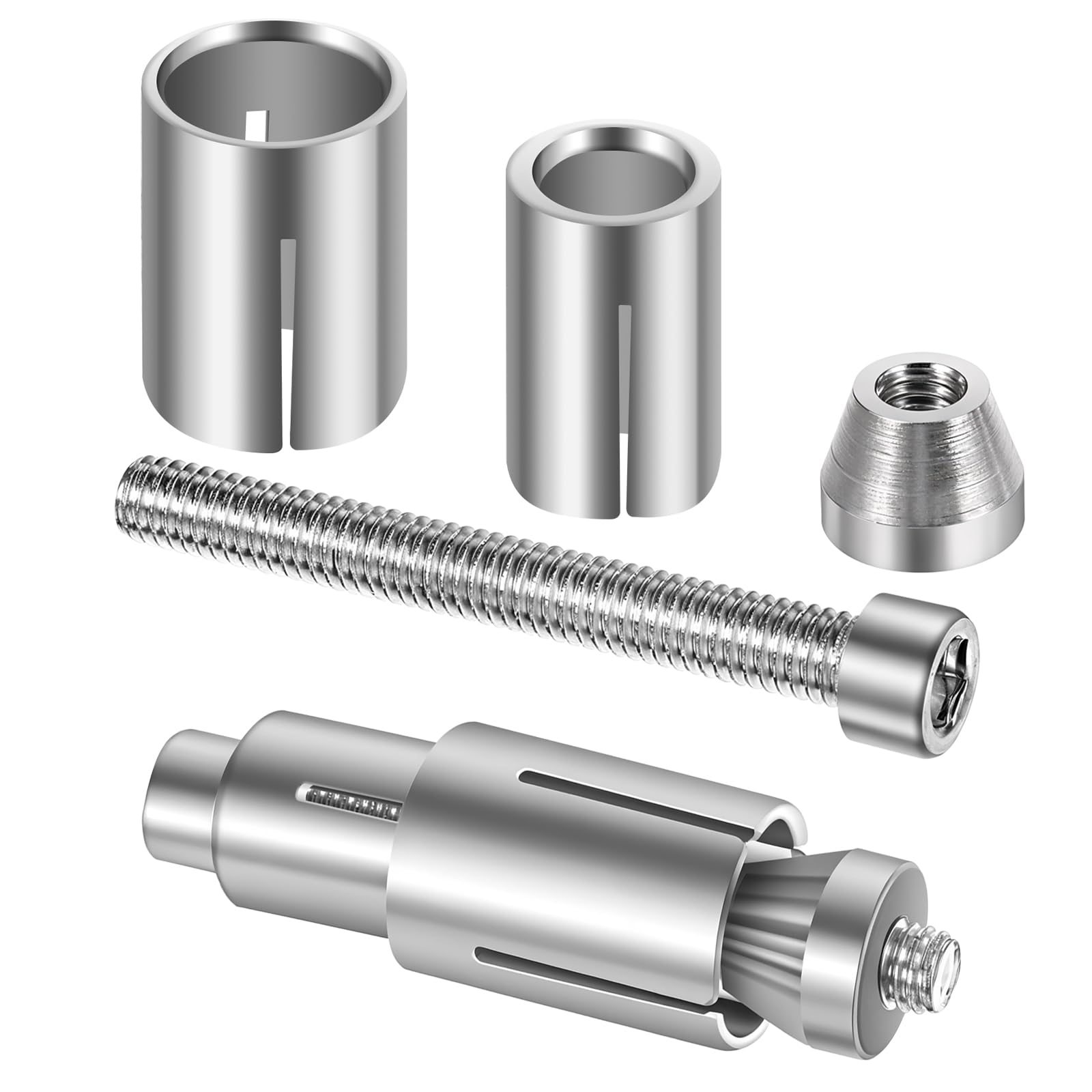 2 Pack Motorcycle Bar Ends Mounting Screw Set Universal 13mm-24mm Handlebar Expansion Screws for 7/8'' Handle Bar Grip End Caps Silder Handle Bars Plug Side Mirror Electric Dirt Bike Scooter Silver