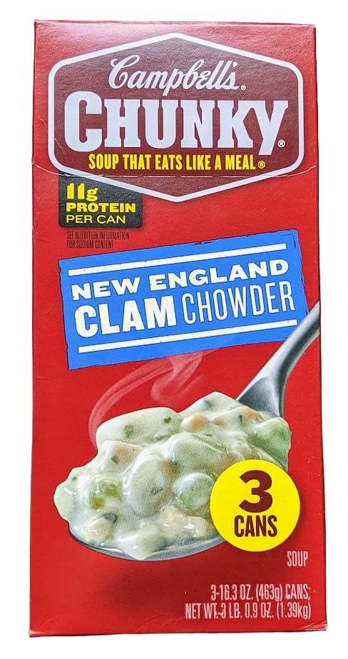 Campbells Chunky Soup, New England Clam Chowder, 16.3 Oz Cans (3 Pack ...