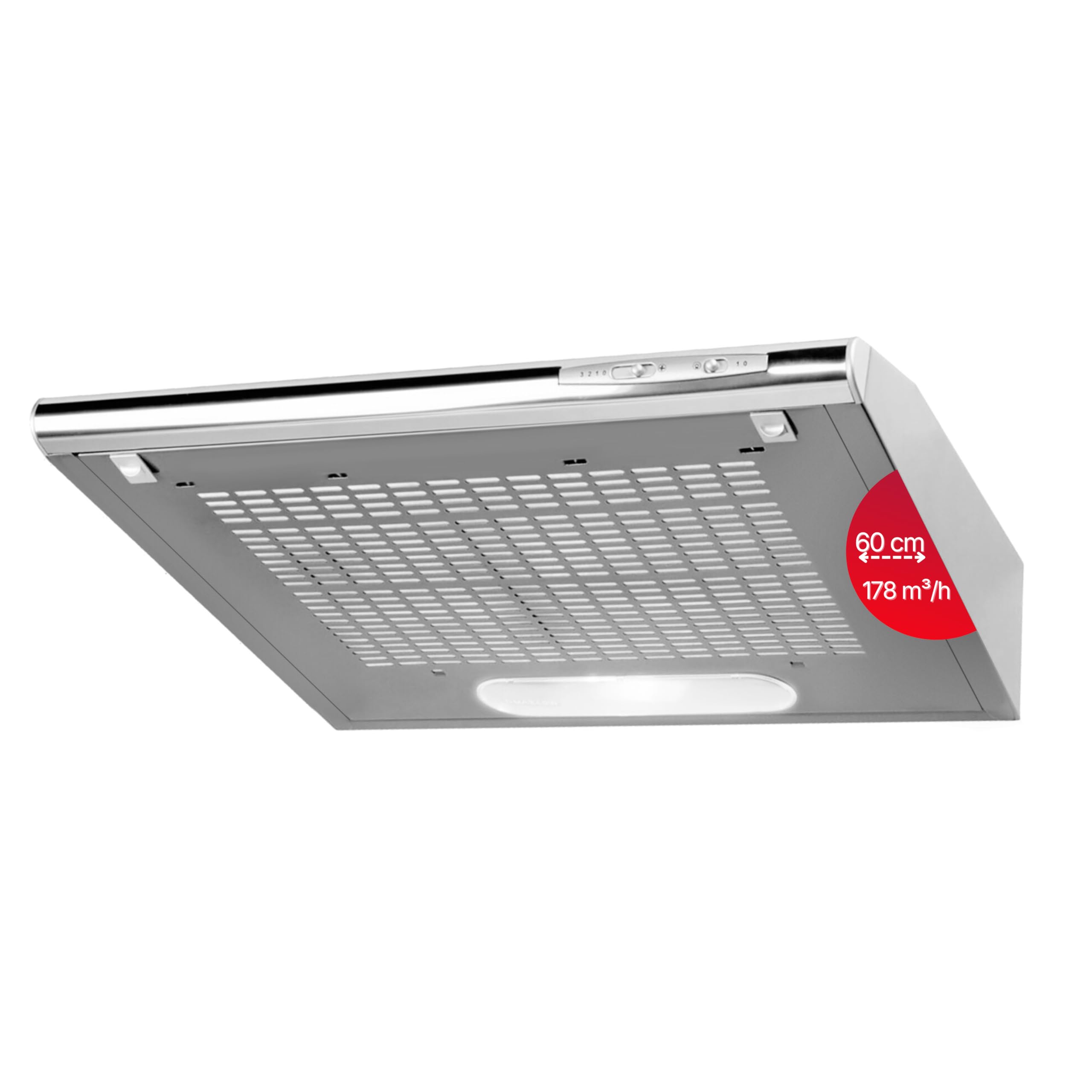 Amica UH 17010-4 E Unterbauhaube / 60 cm breit/Abluft- /Umluftbetrieb/Slider/ 3 Leistungsstufen /53dB/ [Energieeffizienzklasse C]