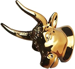 Fowybe Guitar Wall Mount,Bull Head Guitar Wall Hangers Guitar Stand Bass Ukulele Mandolin Banjo,Guitar Holder Stand Wall Art, Bull Art Bull Head Wall Decor Guitar Hanger Wall Hook Holder Stand