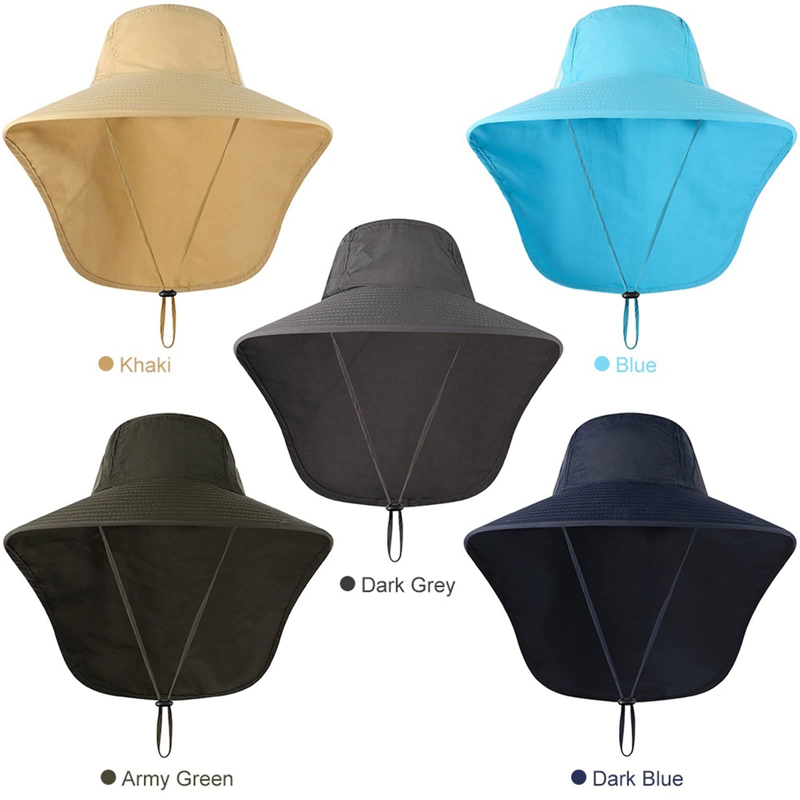 Cappelli da sole da uomo da pesca, protezione per il collo, protezione dal sole, tesa larga, con patta per il collo, per viaggi, campeggio, escursionismo, canottaggio