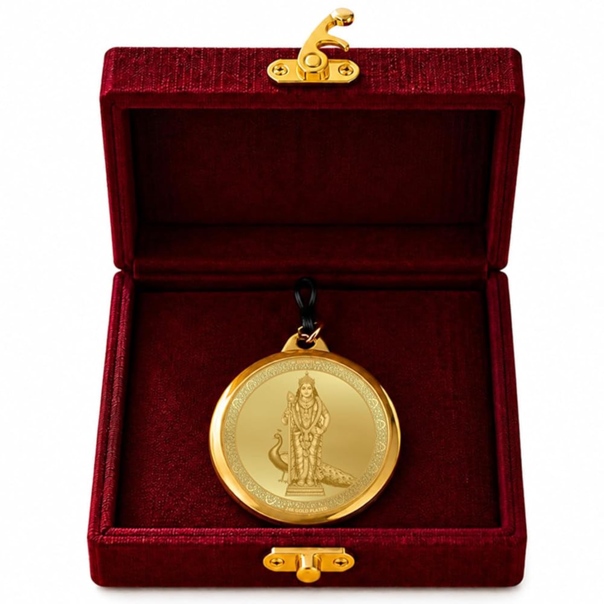24K Gold Plated Double-Sided Religious Pendant with Gift Box