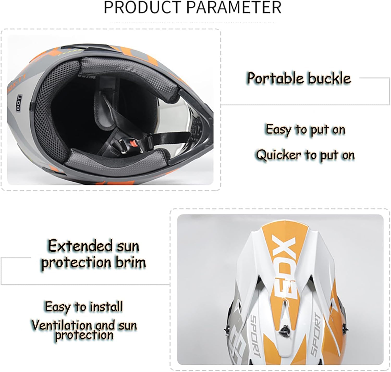 Casco Motocross Hombre Mujer – Casco Off-Road ATV con Gafas, Cascos Moto Integral Dot, con Forro Removible y Lavable, para Carreras MX, Motonieve y Dirt Bike