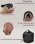 Travel Pillow Memory Foam Neck Pillow Soft Comfortable Breathable Velvet Cover Support Pillow for Traveling, Airplanes, Car, Travel Sleeping Essentials (Light Pink)