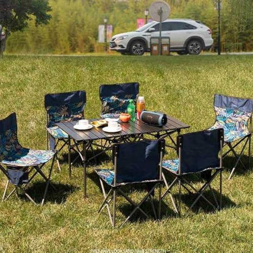 Folding Camping Table That Fold Up Portable Picnic Table Lightweight Aluminum Folding Table Roll Up Tables for 4-6 Person Camping, Beach, Picnic, Outdoor BBQ, Backyard(95 x 55 x 50CM) - Image 3