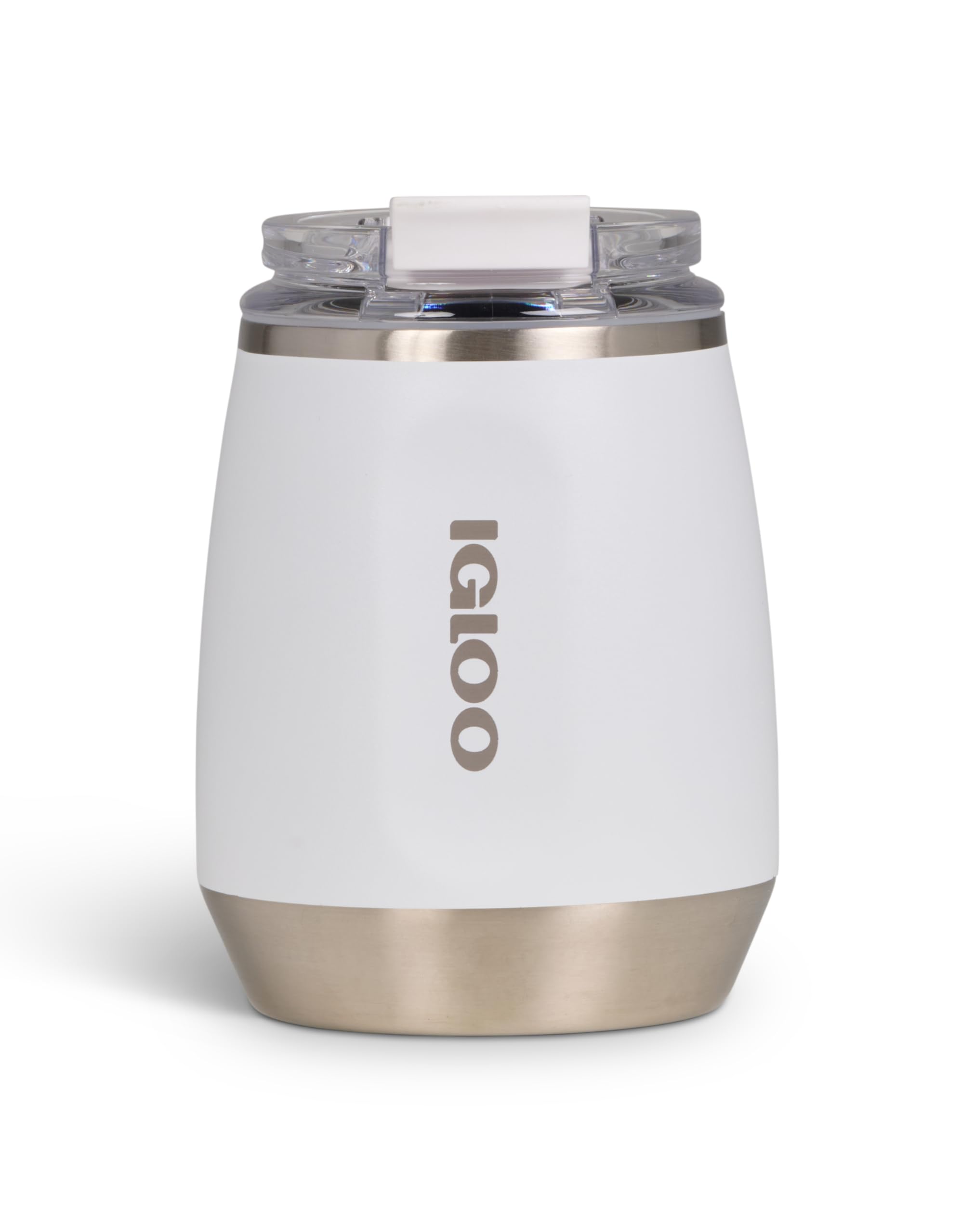 IGLOO IE24 DC elektrische Kühlbox, 24L, Mini-Kühlschrank 12V für Auto, Boot, Freizeit, grau & Wine Weinbecher – Doppelwandiger Edelstahl Thermobecher mit Deckel, weiß, 300ml für unterwegs, Camping