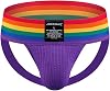 JOCKMAIL Men's Briefs Suspensorium Wide Belt Athletic Support Rainbow Cotton Men's Sports Underwear Suspender for Gym Sports