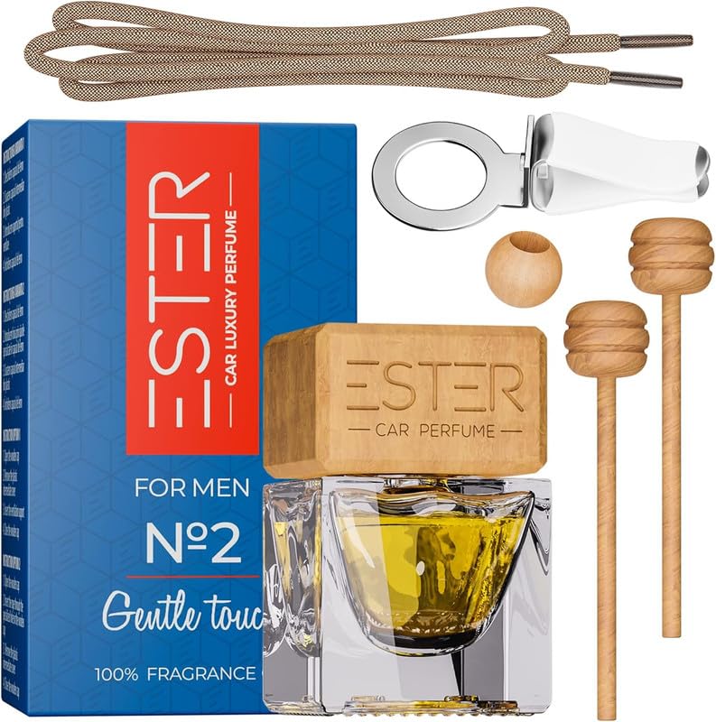 Car Luxury Perfume - Air Freshener №2 Gentle Touch - 1Fl Oz Luxury Essential Oil Diffuser with Sticks - Long-Lasting Scent Air Purifier (Fresh,Citrus Odour)