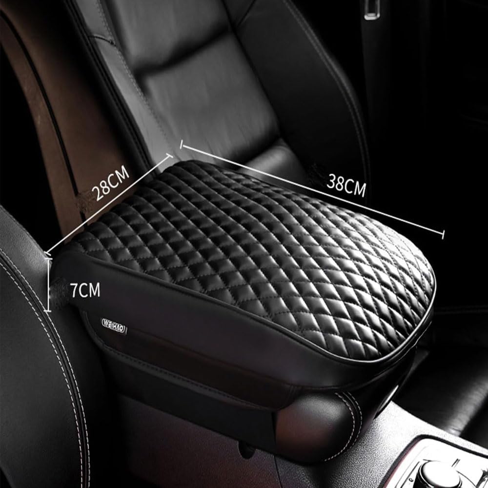 Auto Armlehnen Polster für Range Rover Sport L494 2017-2022, Mittelkonsole Auto Armlehnenschoner Mittelarmlehne Abdeckung Schutz Mittelkonsolenpolster Zubehör,A/Black