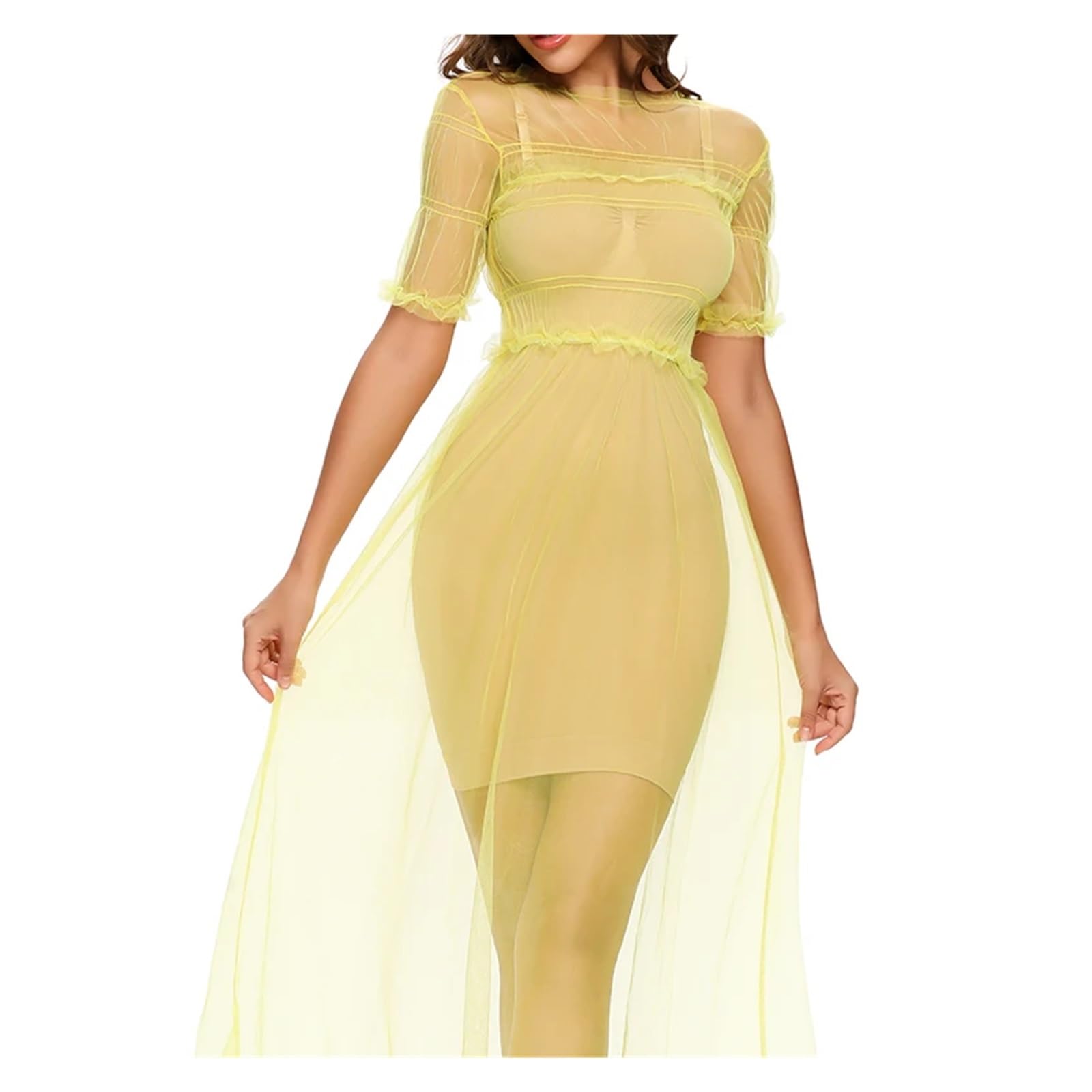 Vestido Moldeador Camisola Moldeadora for Mujer, Debajo de un Vestido, camisón Completo, Control de Abdomen, Vientre Plano, Moldeador Corporal Suave(Black,M)