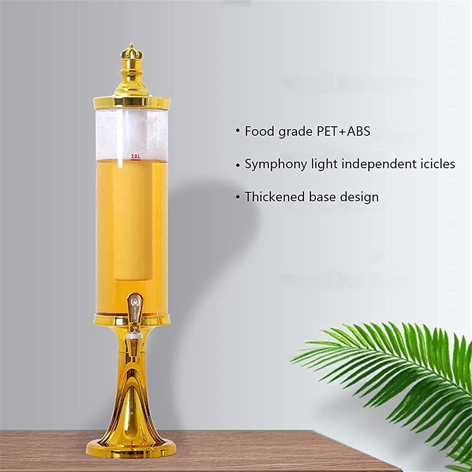 Distributore di vino, birra, succo di frutta con luci a LED, dispenser da tavolo con tubo per ghiaccio, per bar, feste, ristoranti, KTV, barbecue