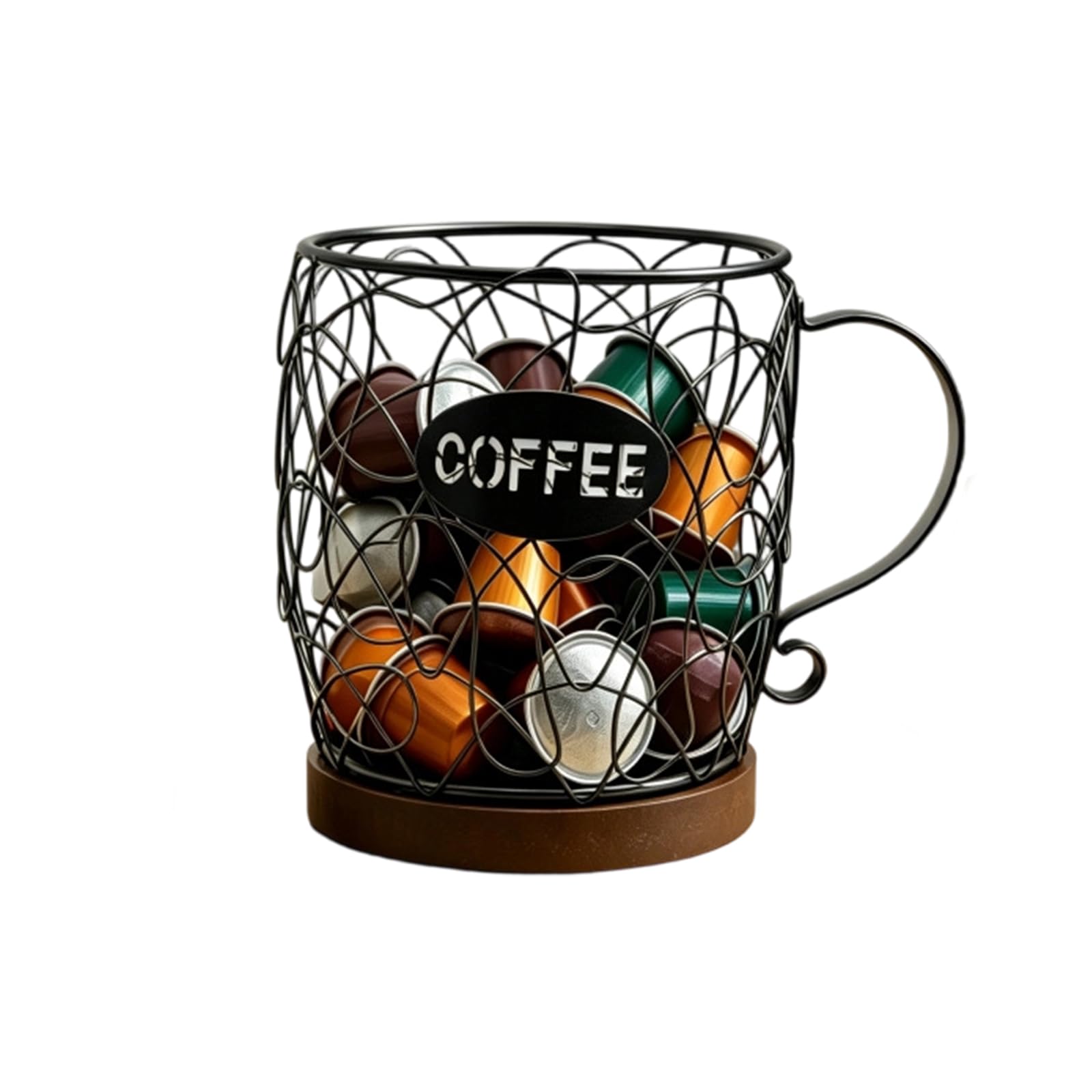 Kaeltsyn Sturdy Metal Coffee Pods Dispenser for Quick Access in Busy Morning Routines Space Saving Coffee Storage