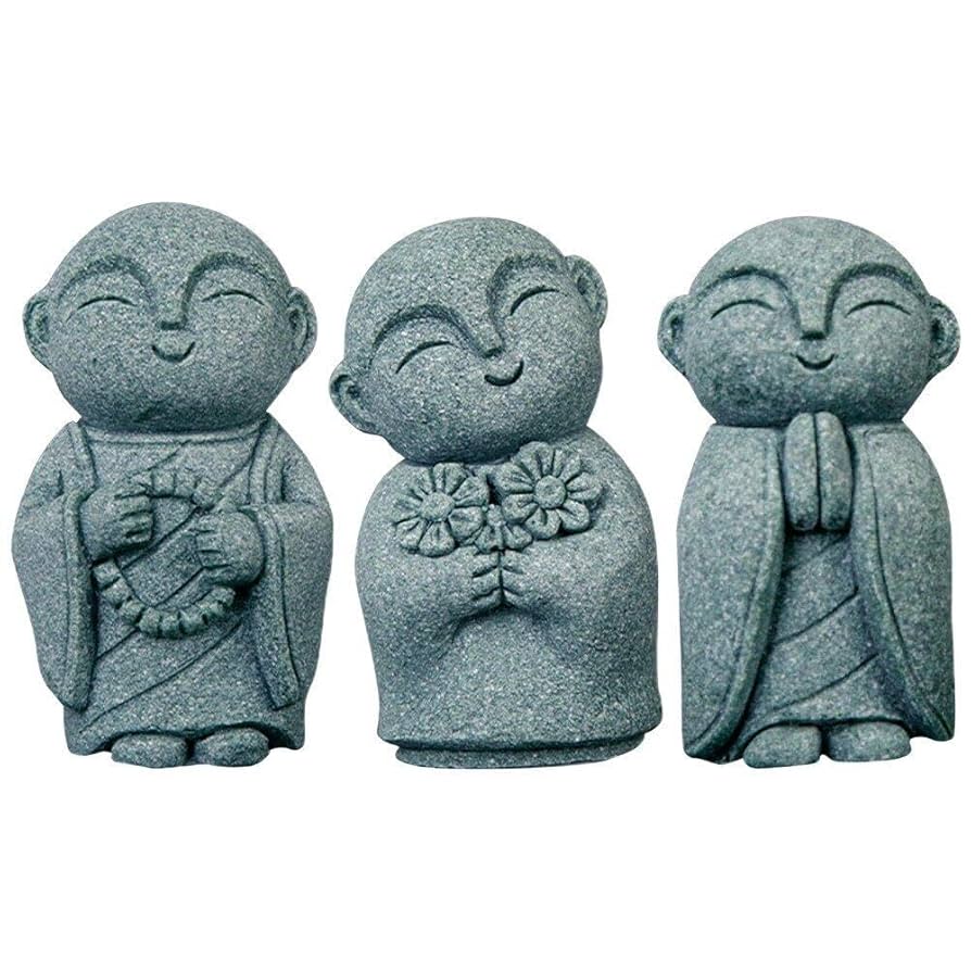 Amazon｜お地蔵さん 和尚 僧侶 仏像 かわいい 癒し 青砂岩