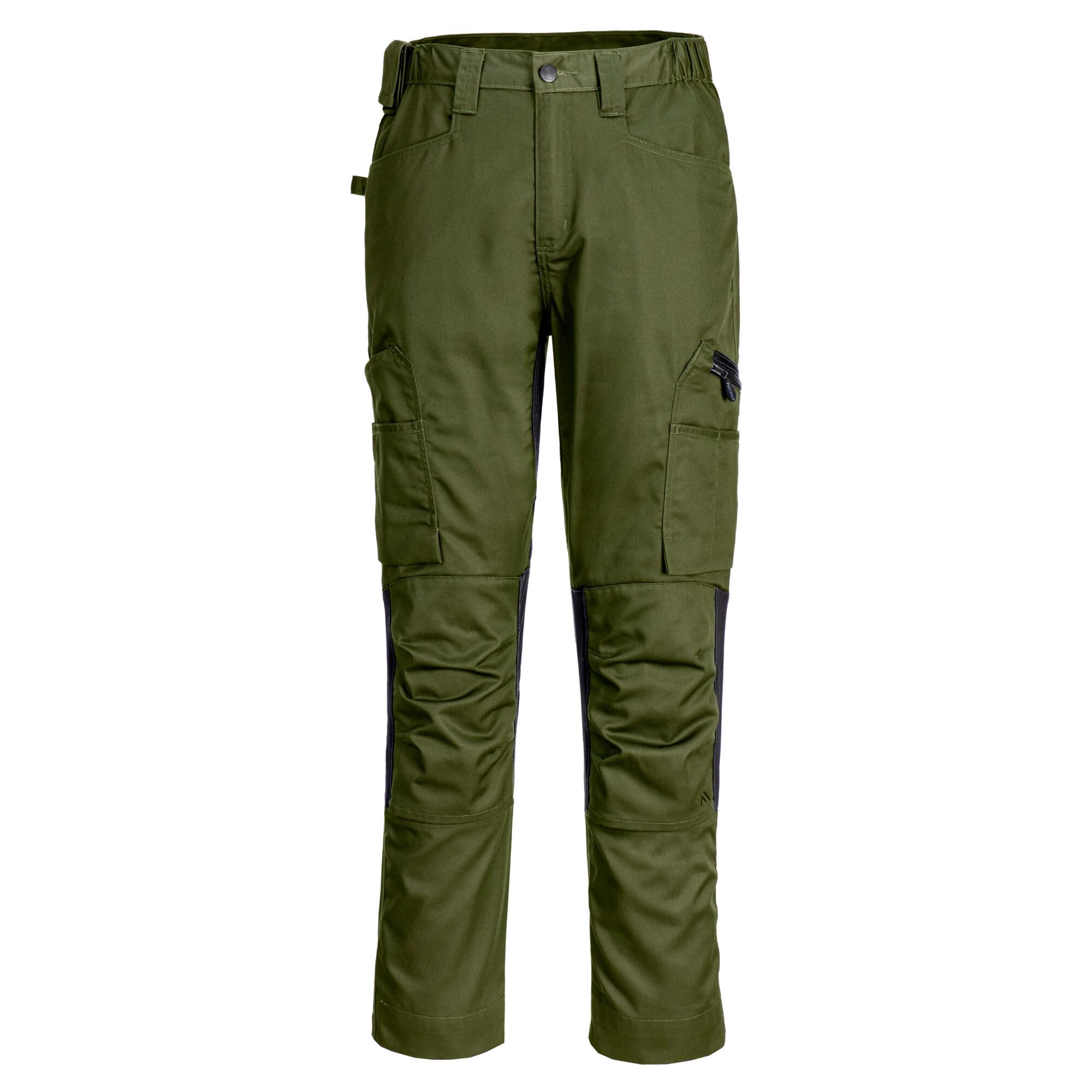 Portwest CD881 WX2 Eco Stretch Trade Trousers Durable Work Pants with Flex Panels Multiple Pockets Knee Pad Inserts UPF 40+ Protection for Construction, Olive Green, 40