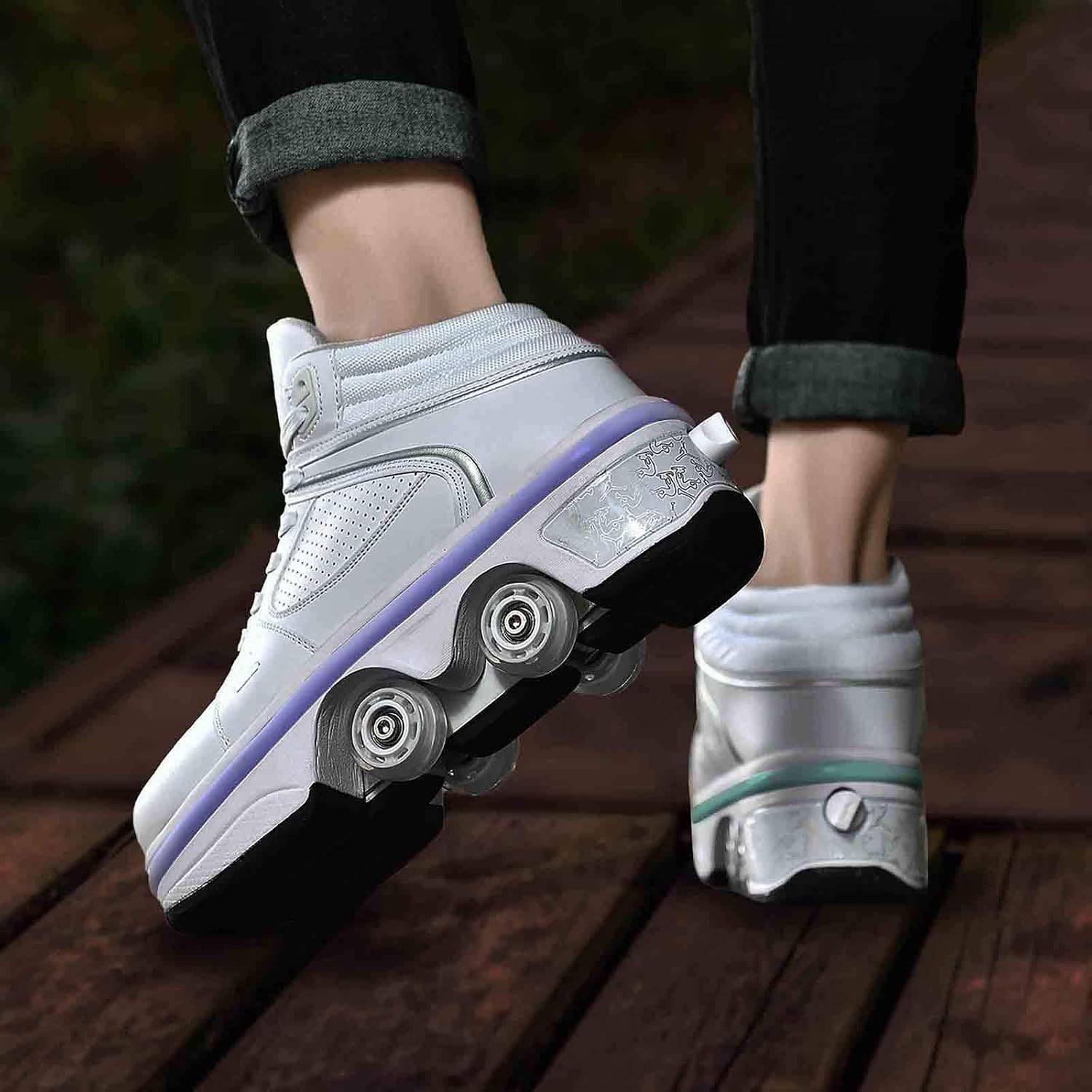 Gеt Dіѕсоunt оƒƒеr Deformation Roller Skates Invisible Pulley Shoes Skates Double-Row Deform Wheel Automatic Walking Shoes for Adult Children Suреr Brаndѕ Deformation Roller Skates Invisible Pulley Shoes Skates Double-Row Deform Wheel Automatic Walking Shoes for Adult Children