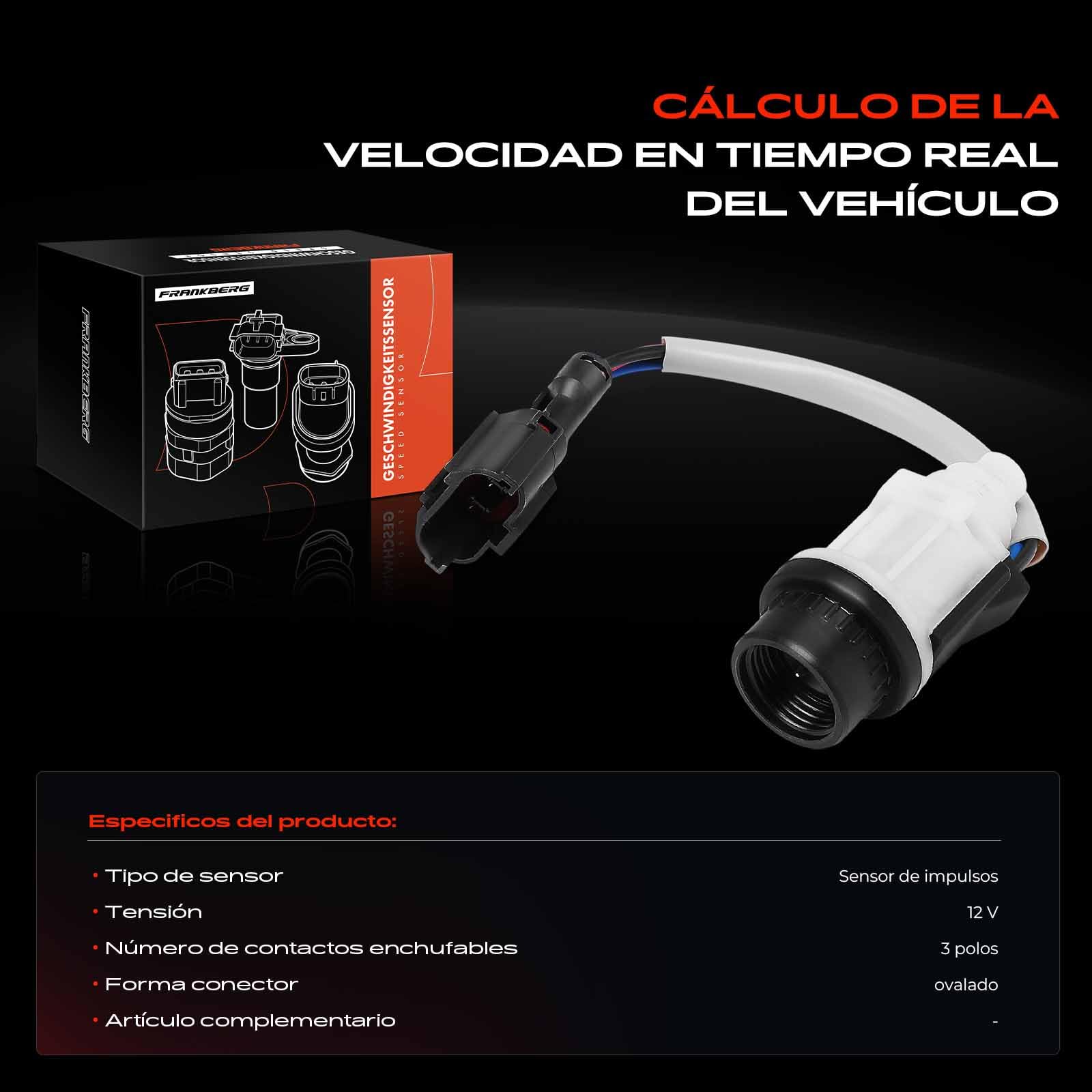 Frankberg Sensor de distancia Sensor del eje del velocímetro 3+1-Polo Compatible con Spark M150 Matiz M100 M150 Matiz Furgoneta/Compacto KLA4 Replace# 96518414
