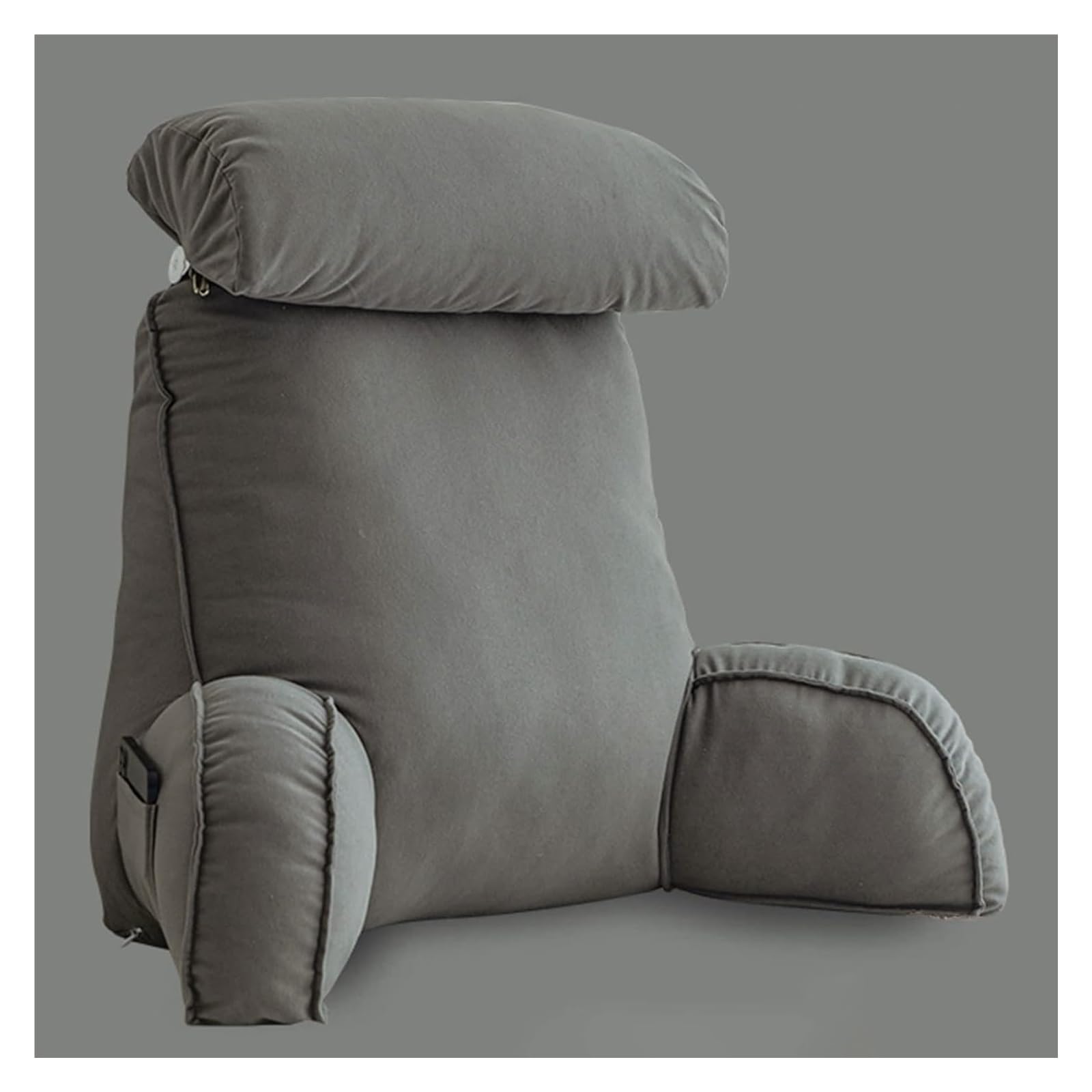 Iulgfsc Premium Gray Reading Pillow， Reading Pillows,Back Lumbar Support Cushion,Headboard Pillow