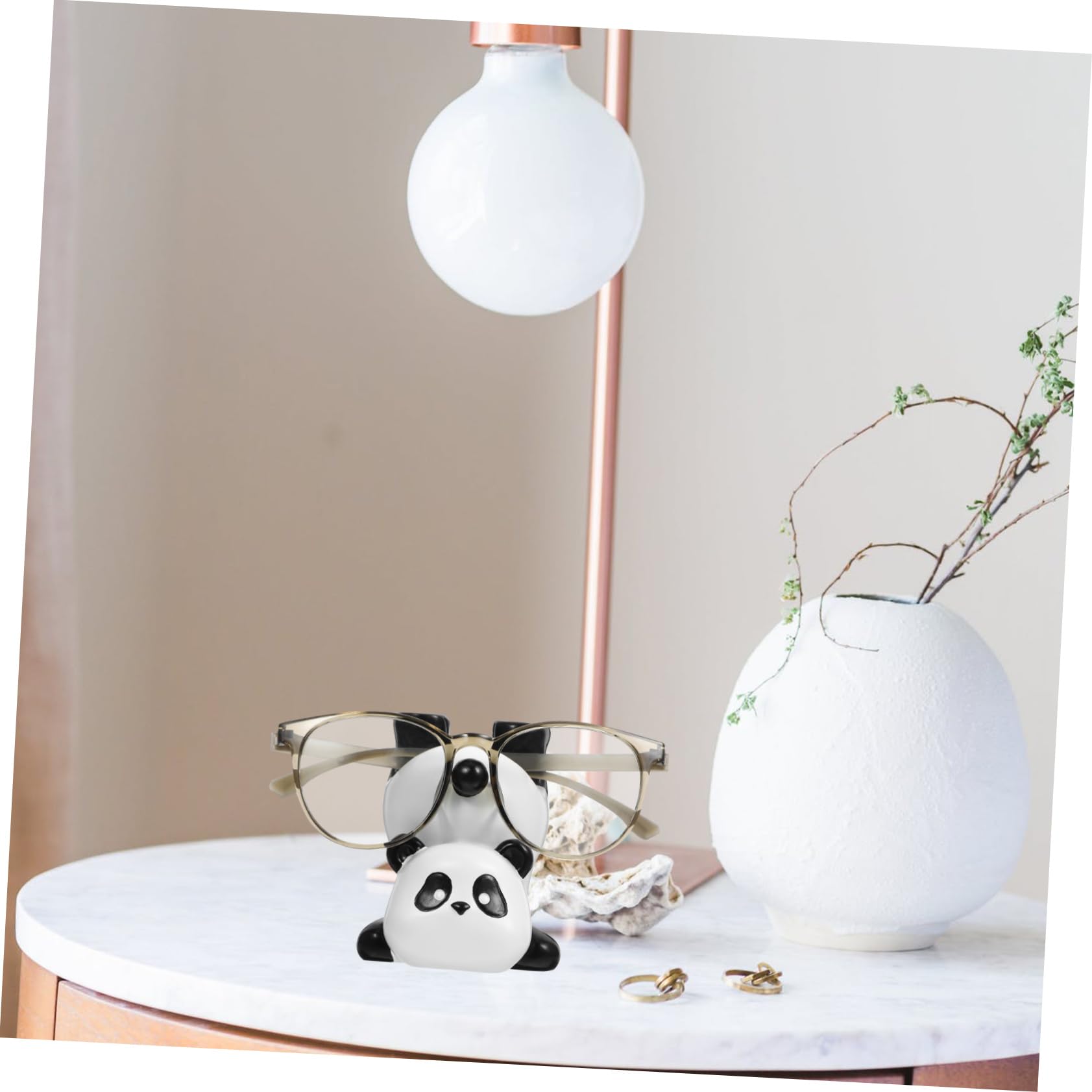 SOLUSTRE 4pezzi Portaocchiali Panda Resina Supporto Per Da Sole e Decorazione Carina Per Casa e Ufficio Espositore Per Diverse Montature Accessorio Pratico e Adorabile Per Ogni