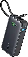 Anker Nano Power Bank, Carregador Portátil de 10.000 mAh com Cabo USB-C Integrado, Saída Máxima de 30W, para iPhone 17/iPhone 16/Série 15, MacBook, AirPods e Mais, Preto