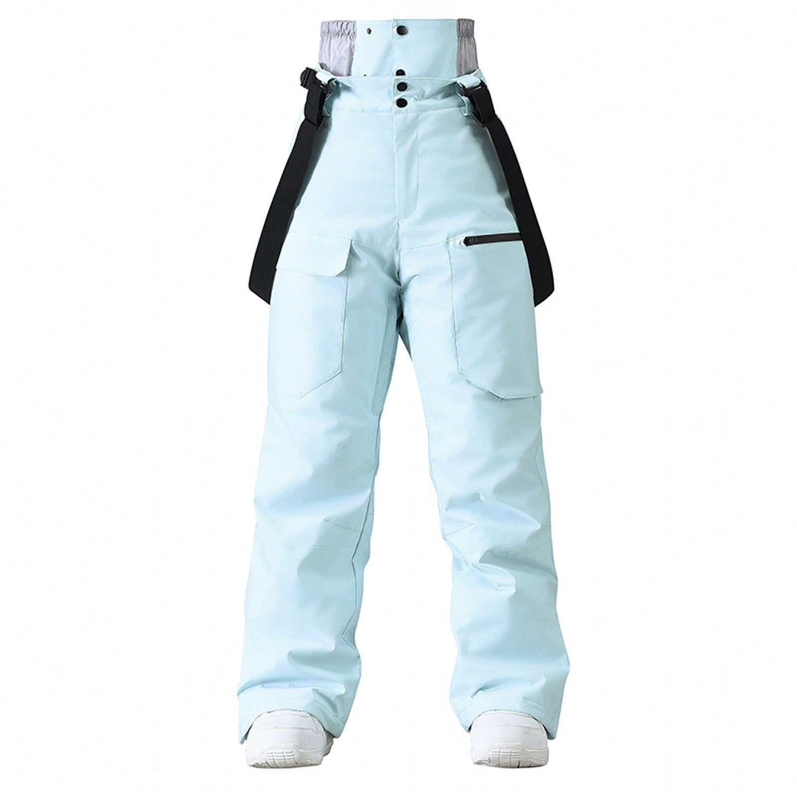 Skihose Herren Damen Baggy Hosenträger Wasserdicht Snowboardhose mit Träger Gefüttert Schneehose Winter Warm Atmungsaktiv Ski Hose Verstellbar Latzhose Thermo Skihosen Unisex Lang Softshell Wanderhose