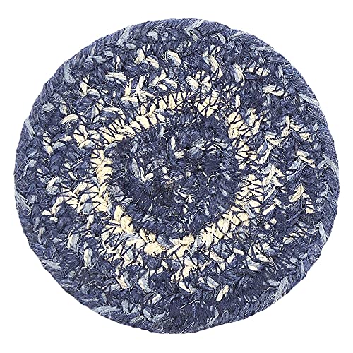 VHC-Brands-Great-Falls-Blue-White-Coasters-Farmhouse-Decor-Jute-Blend-Round-Circle-Set-of-6-Coasters VHC Brands Great Falls Blue White Coasters Farmhouse Decor Jute Blend Round Circle Set of 6 Coasters
