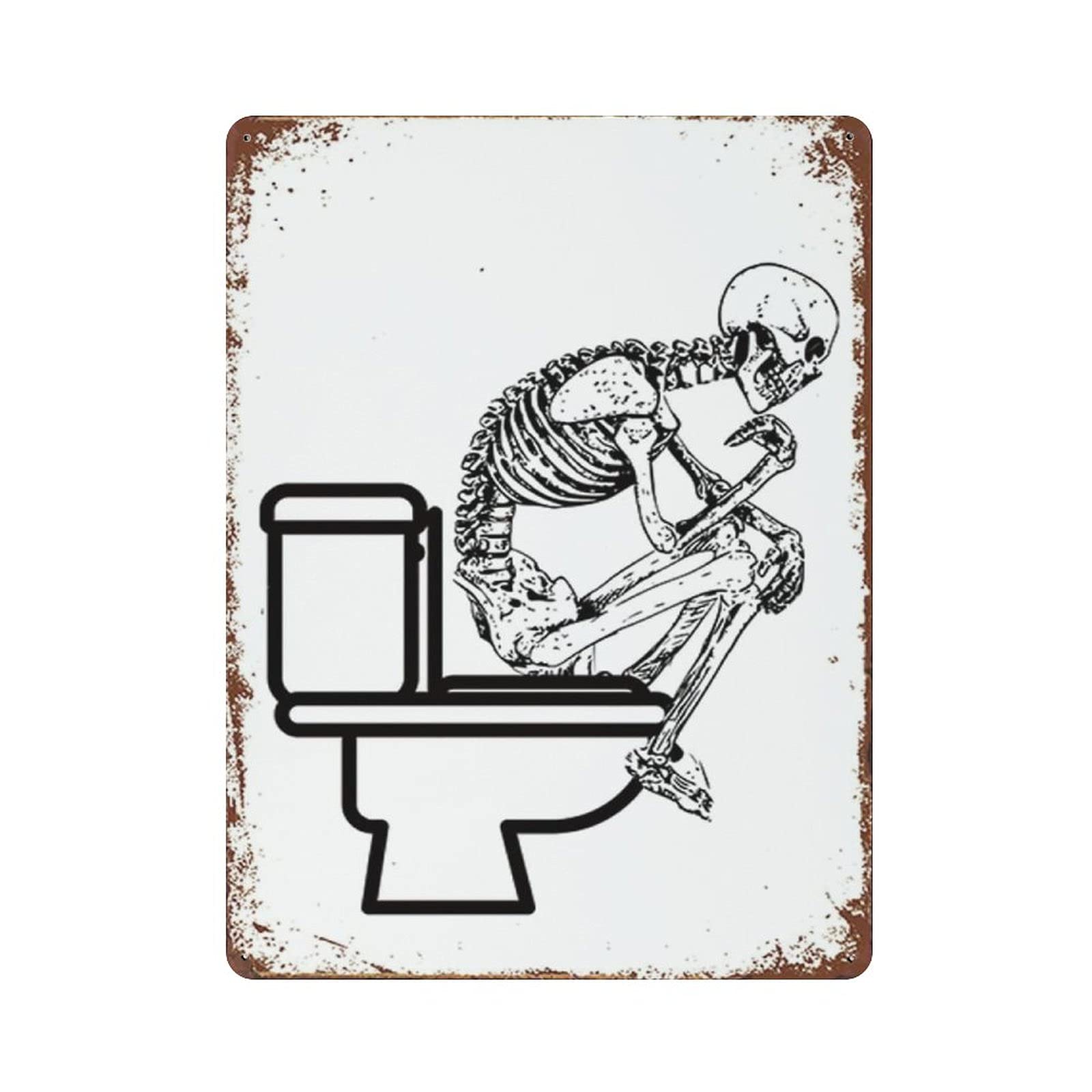 Metal Tin Sign Thinker on The Toilet Vintage Tin Poster Metal Sign Wall Decoration Country Kitchen Home Garage Decor 16"x12"