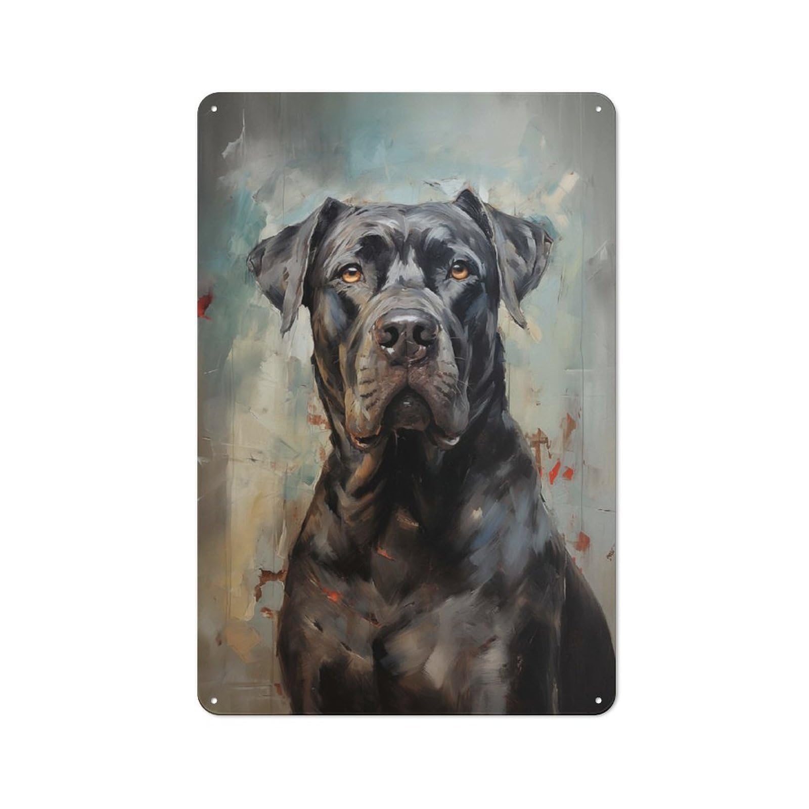 Junmoney Style-1 Tin Wall Plaque 30X20cm With Cane Corso Dog For Garage Wall, Suited To People Furnishing A Garage