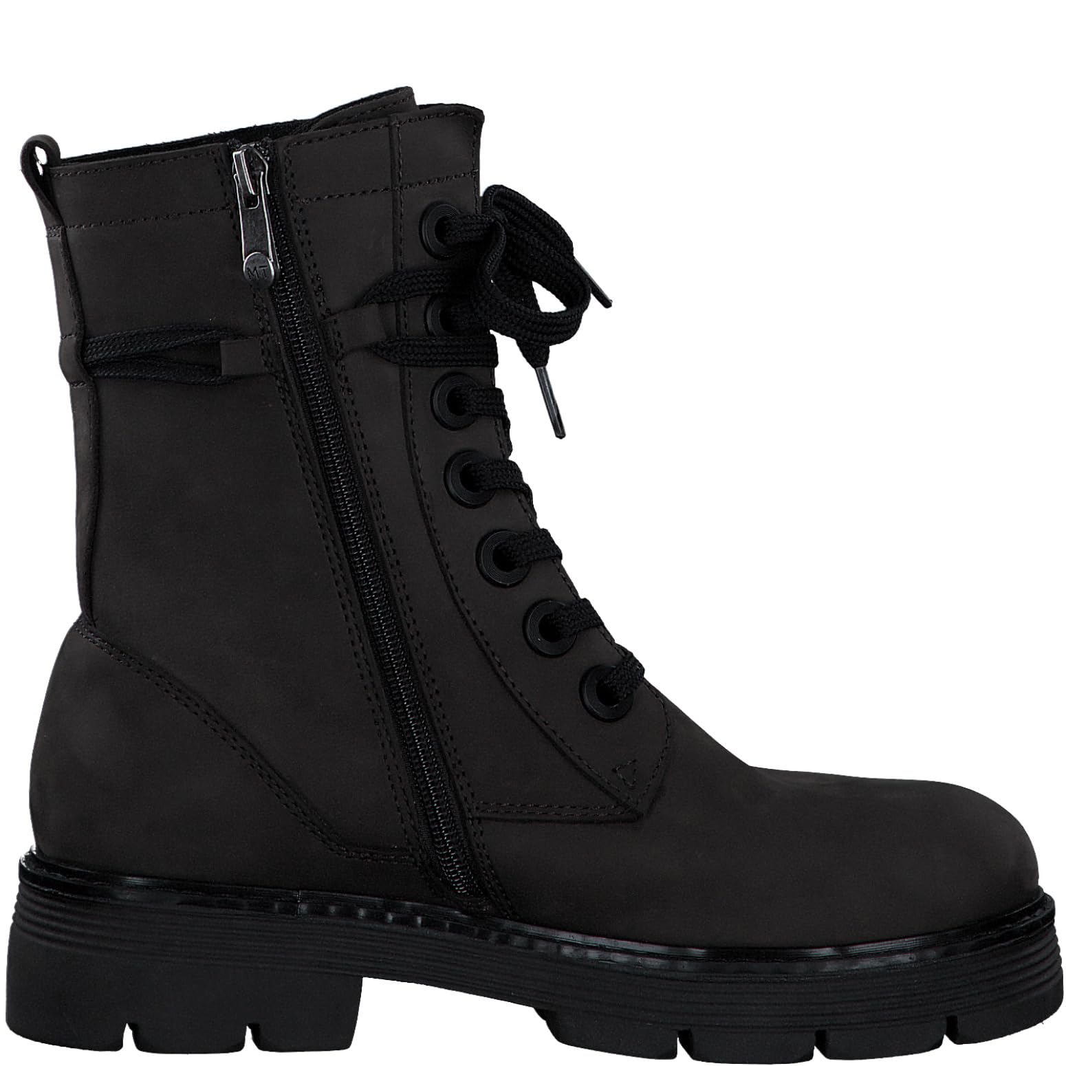 MARCO TOZZI Damen Stiefeletten zum Schnüren aus Leder Plateau, Grau (Anthracite N C), 37 EU – Ansicht 4