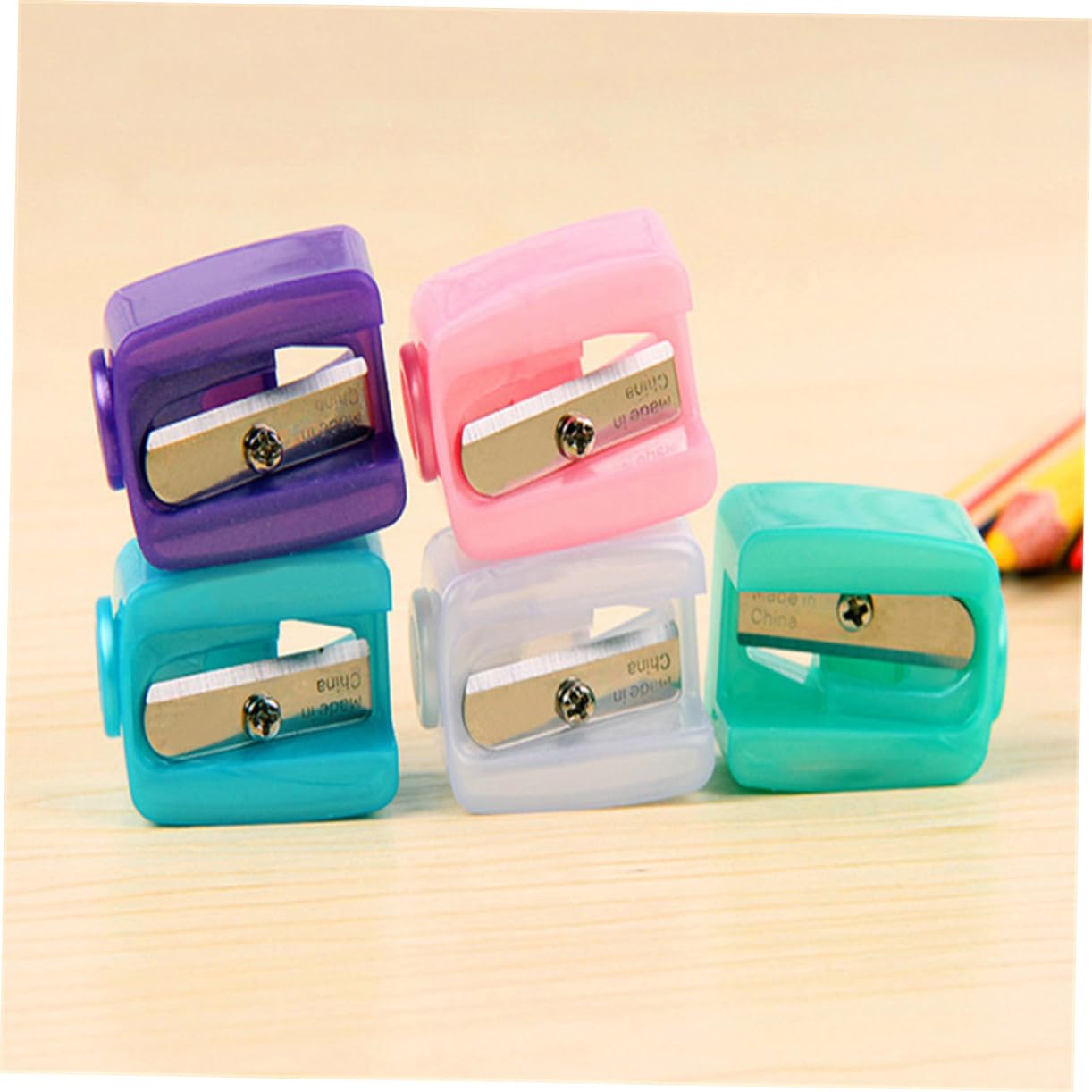 FOMIYES 5pcs Makeup Pencil Sharpener Set Eyebrow Lipliner Eyeliner Sharpener Random Color