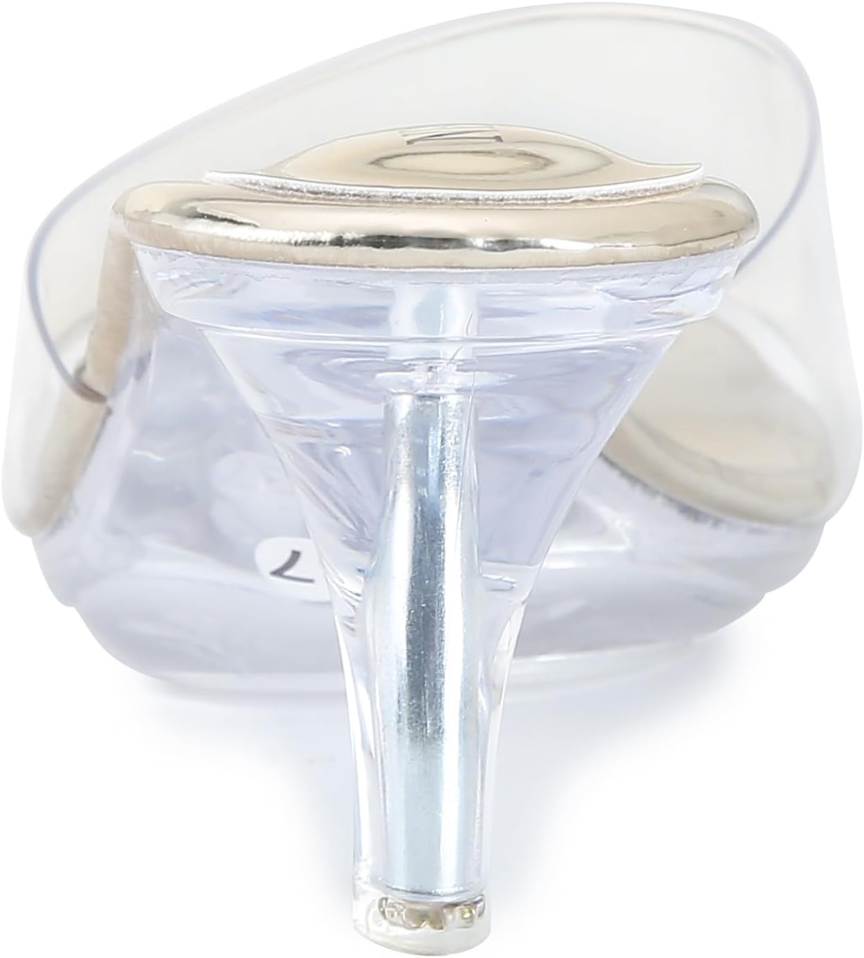 NBUUNBU Clear Heels for Women Silver Black Heels Little Platform Sexy High Heels Sandals Stiletto Kitten Open Toe Dress Shoes Comfortable Double Transparent Strap Heeled Sandals Mule - Image 6