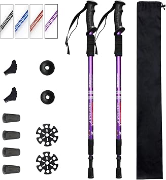 Aihoye Trekking Poles,Adjustable Shock Absorbing Hiking Walking Stick-2Pcs