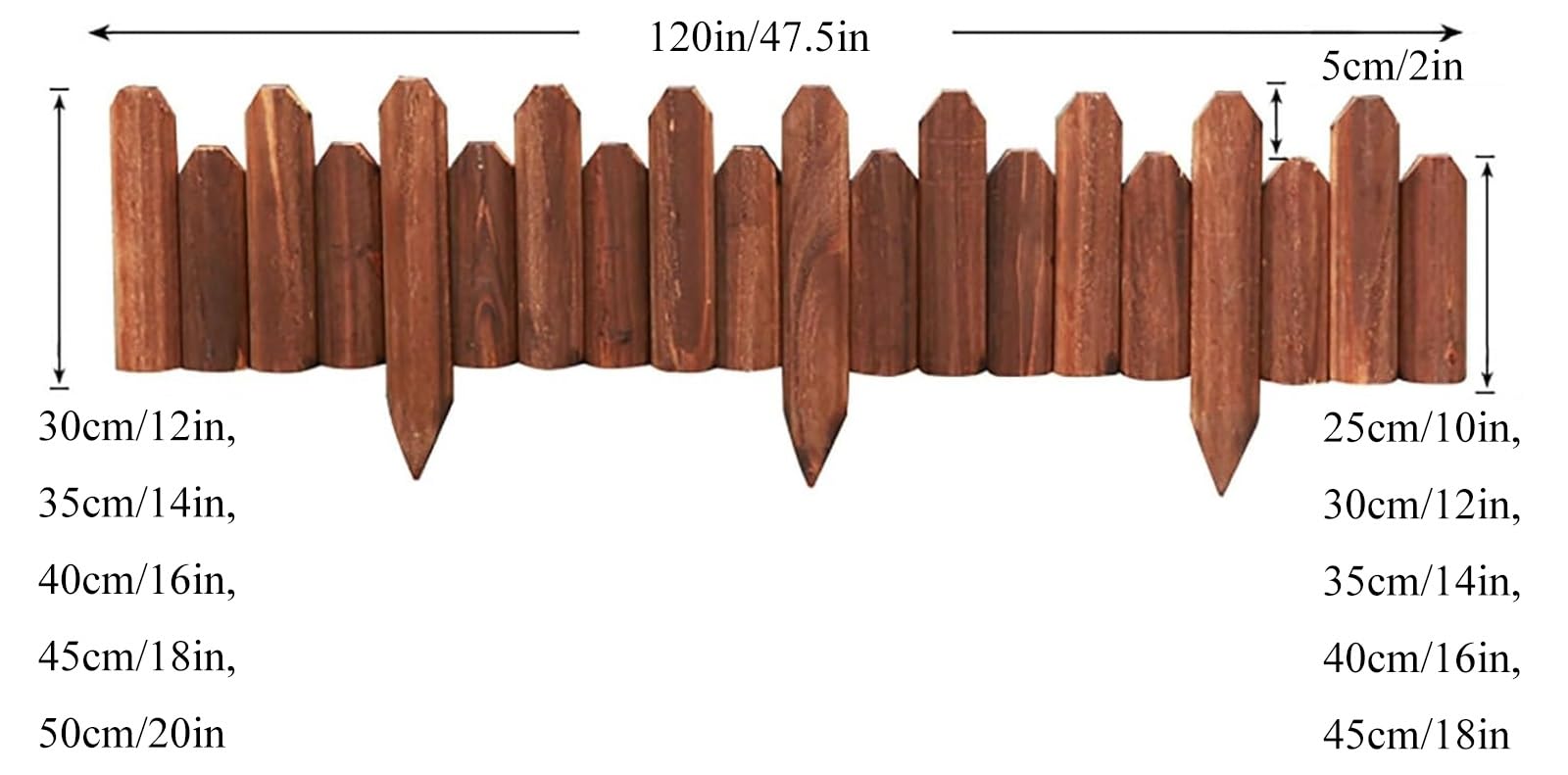 Clôture En Bois Courte De Jardin, Clôture De Jardin Extérieure En Bois Décoratif Pour Bordure De