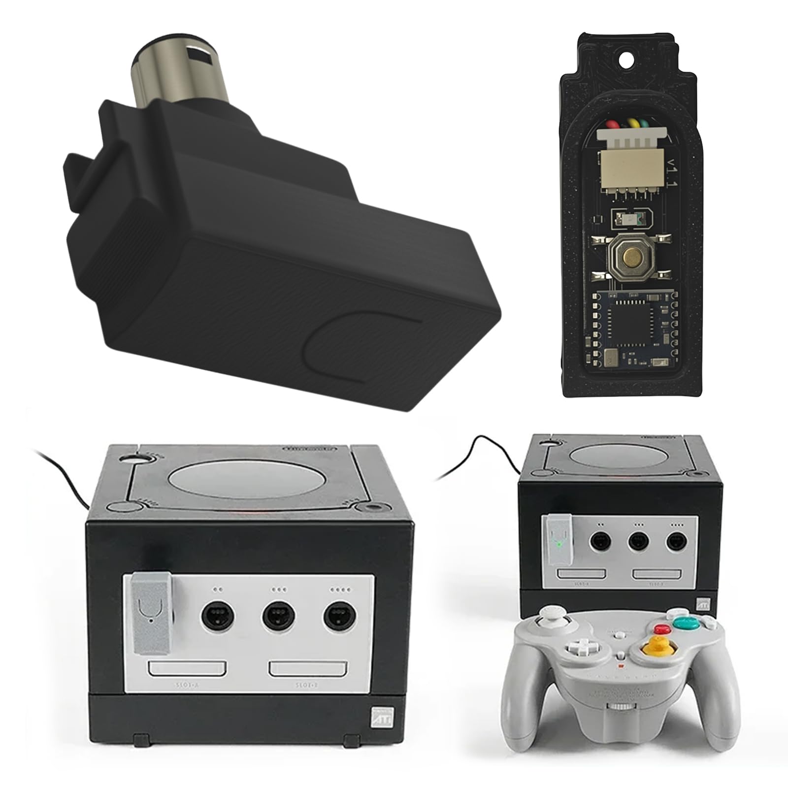 BT Controller Kabelloser Adapter für Game mit Empfänger Low Latency, kompatibel mit Wave Bird Controller