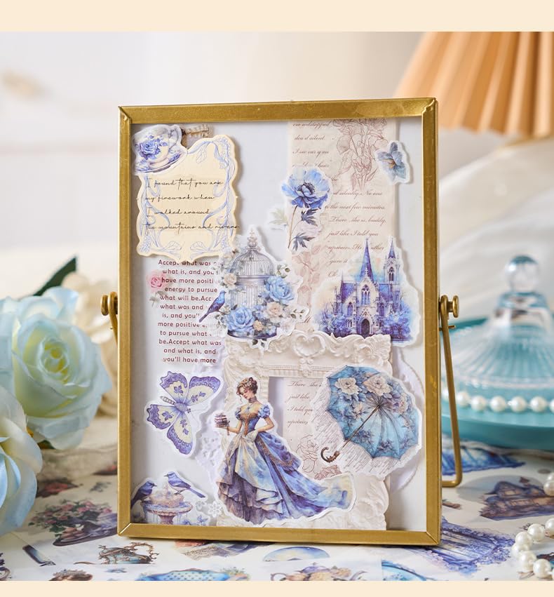 KMCHO Ancient Flower Roll Vintage Floral Decoupage & Scrapbooking Paper Pack - 24 Sheets of High-Quality Collage Art Prints for DIY Crafts, Card Making, Journals