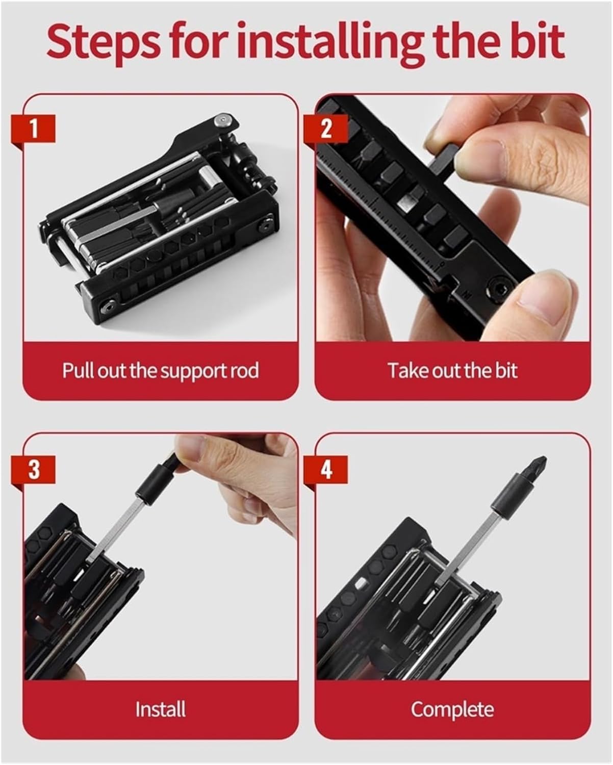 Bike MultiTool Bicycle Repair Tool Kit 38 In 1 Multitool With Chain Levers Hex Spoke Wrench Splitter & Crank Puller