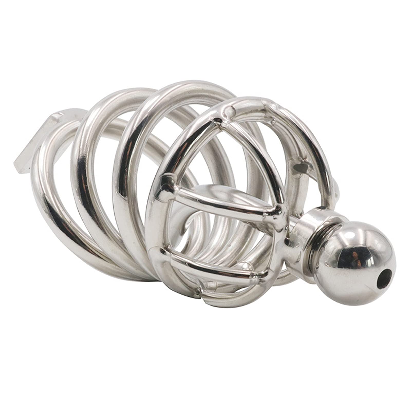 Gabbia per pene Cintura di castità con catetere e plug anale Sfere anali Castità in metallo Gabbia di castità Butt Plug Gabbia per cazzi con plug per pene Gancio anale(Ø38.1mm)