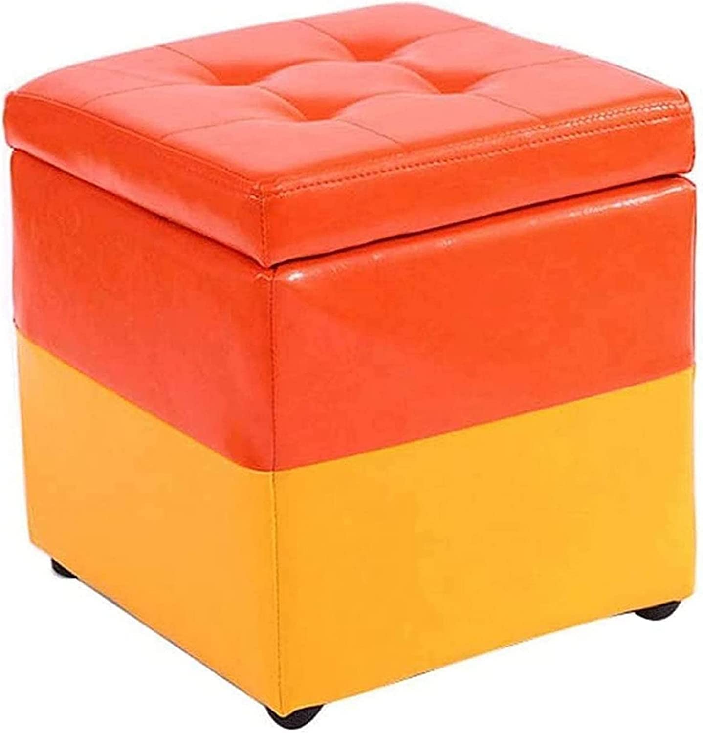Repose-pieds tabouret de rangement en cuir maison salon canapé banc 40