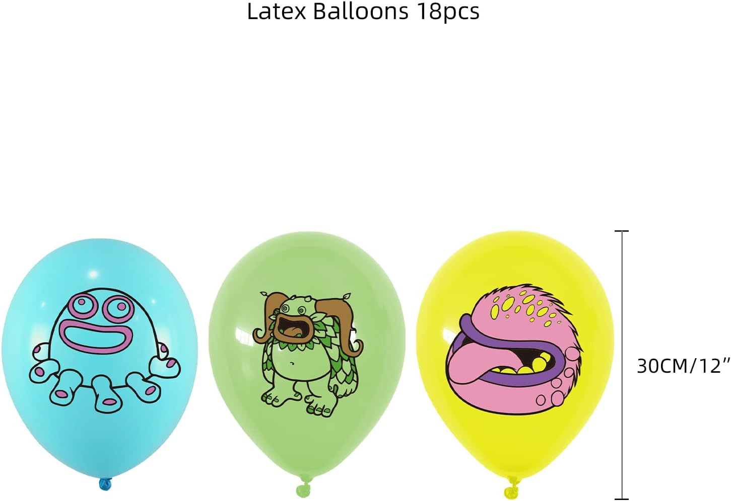 XIAOMA Singing Monsters Birthday Party Supplies,Singing Monsters theme birthday party supplies include Cupcake decoration, cake decoration, banner, balloons.