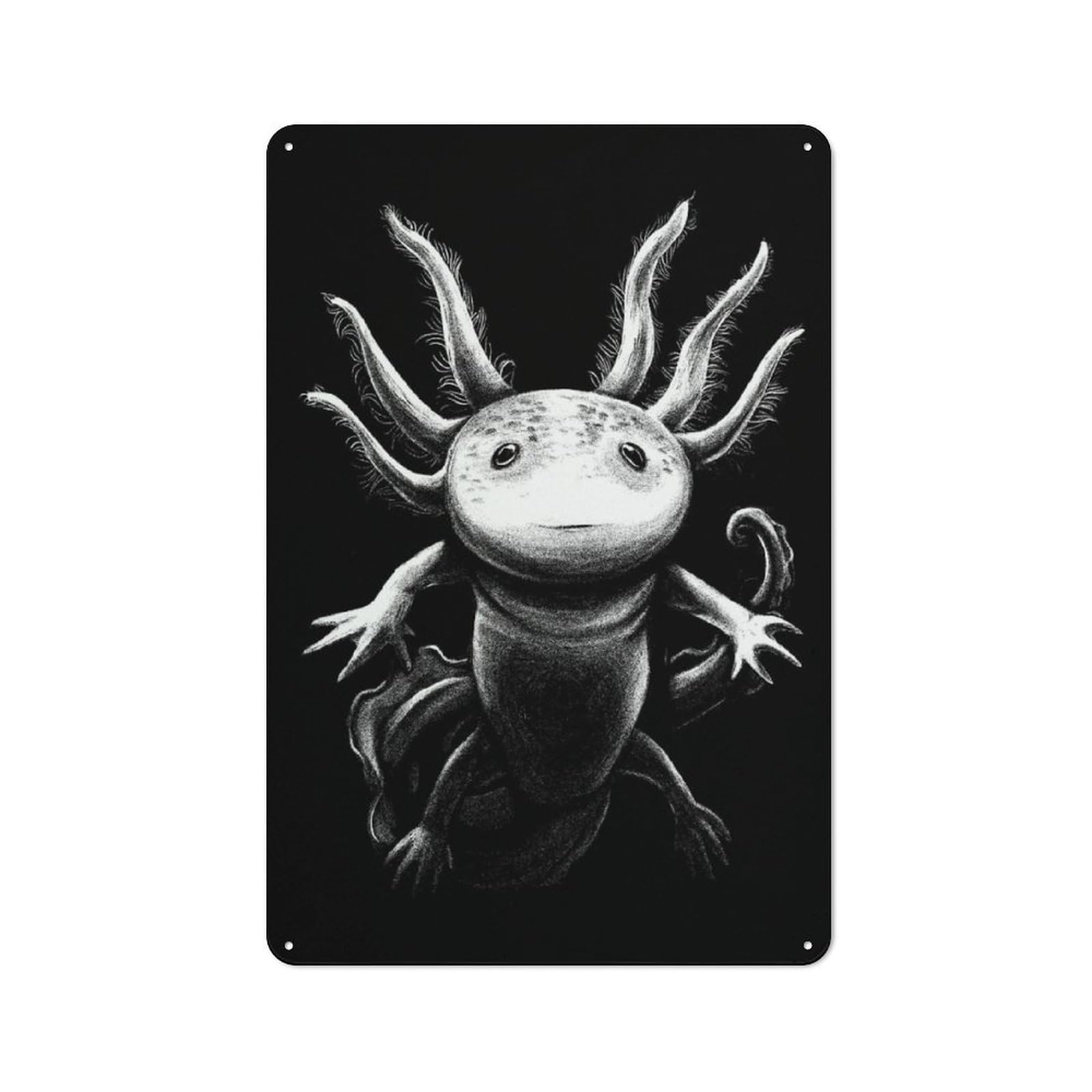 Retro Metal Sign 30x20cm Featuring Axolotl for Bar Or Restaurant, for Bar Decor Enthusiasts