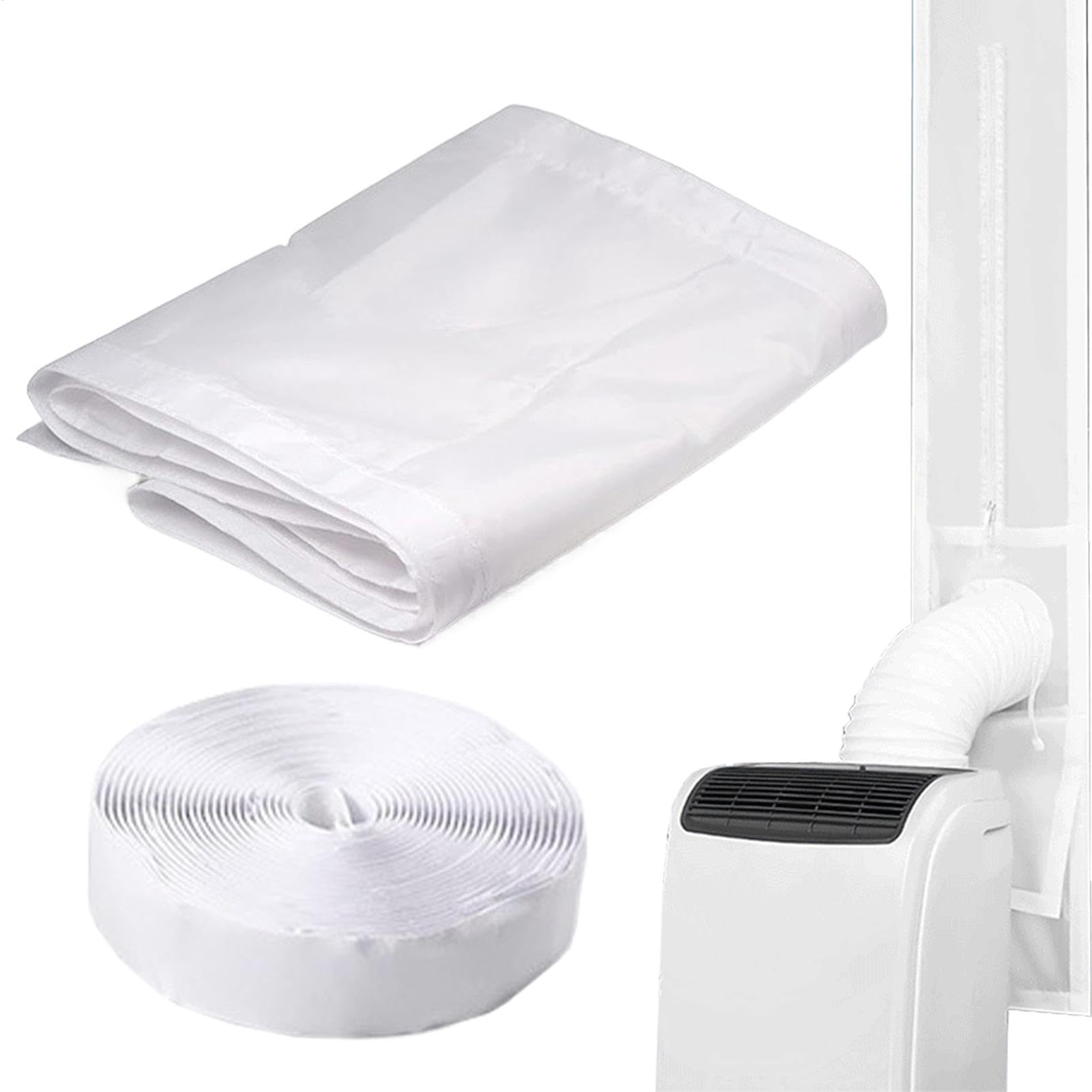 Kit de sellado de puerta corredera, cubierta de ventilación ajustable para aire acondicionado y secadora, diseño de cordón resistente a la intemperie, fácil instalación para manguera de escape