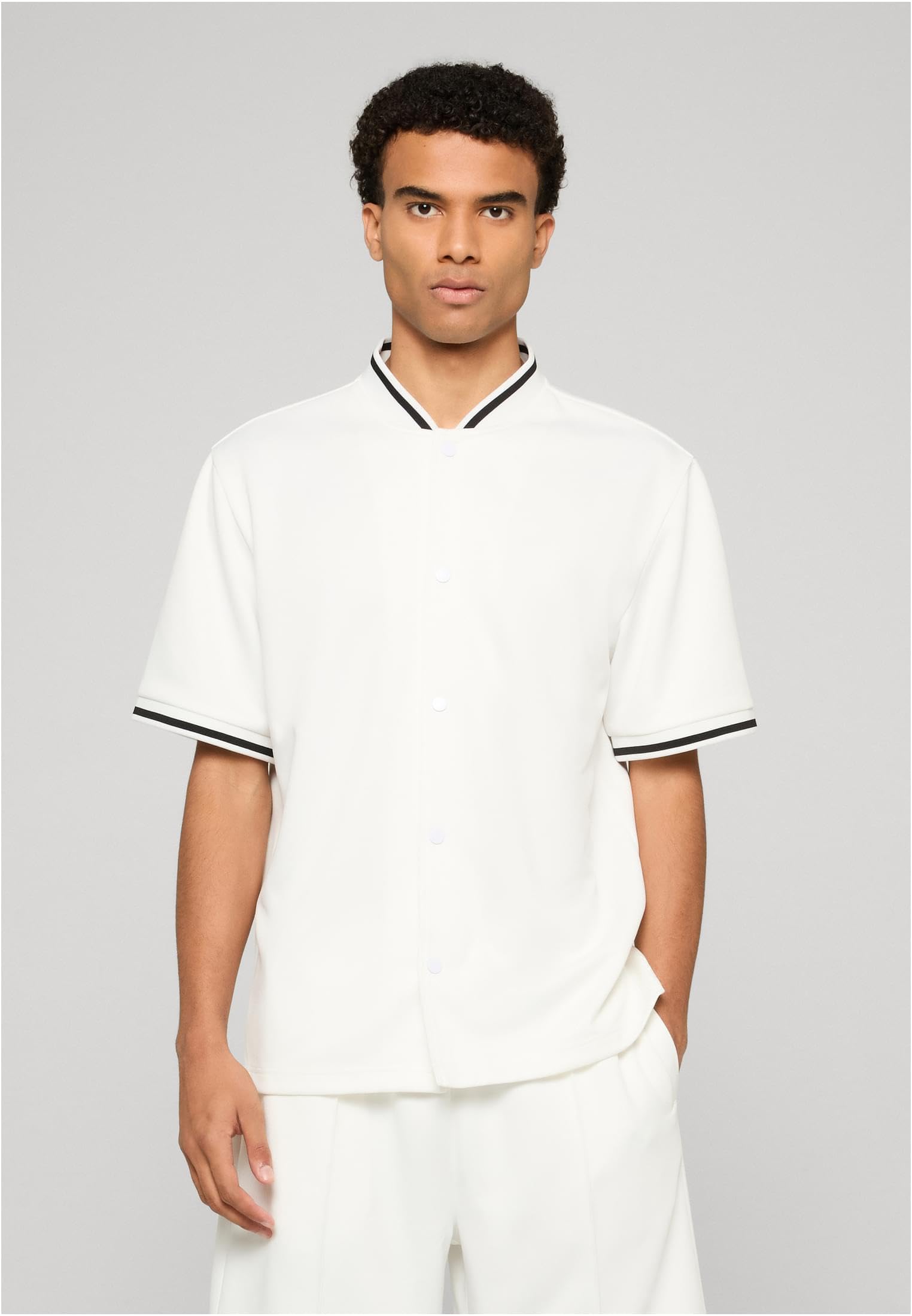 Urban Classics Tb8442-interlock Baseball Shirt Camicia/Blouse Uomo (Pacco da 1)