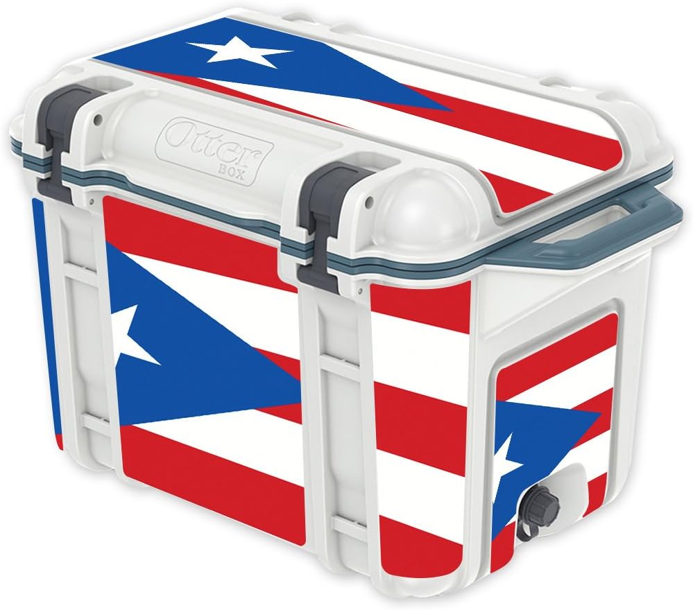 MightySkins (Cooler Not Included) Skin Compatible with OtterBox Venture 45 qt Cooler - Puerto Rican Flag | Protective, Durable, and Unique Vinyl wrap Cover | Easy to Apply | Made in The USA