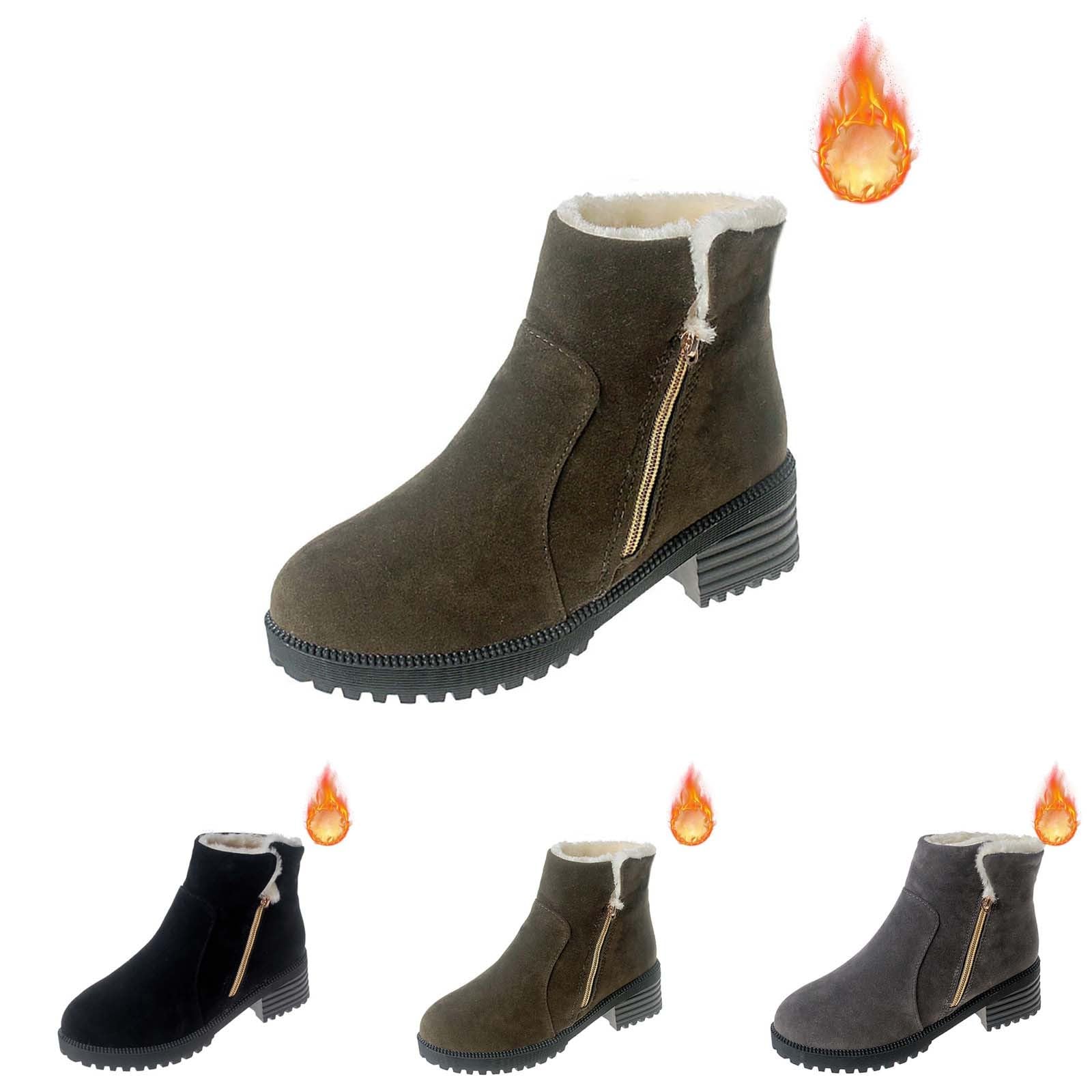 Cocila Botas Cálidas Y Acolchadas Para Mujer, Otoño E Invierno De Tacón Mujer Vaqueras Altas Piel Planas Botines Color Camel Planos Militares Montaña Schekers Ancho Especial Sapatos La Nieve