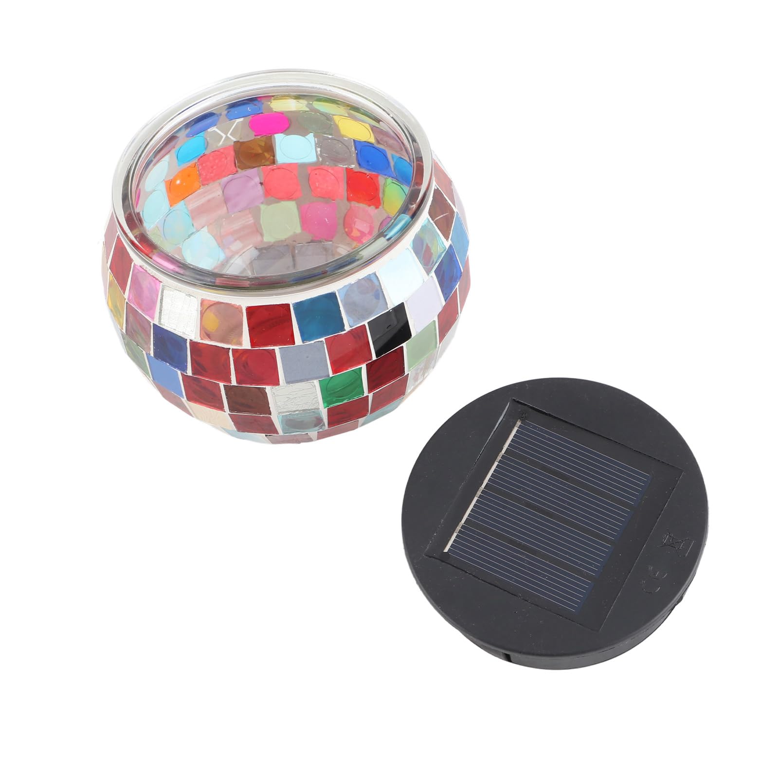 Lampe solaire en verre coloré losange pour une atmosphère douce et chaleureuse