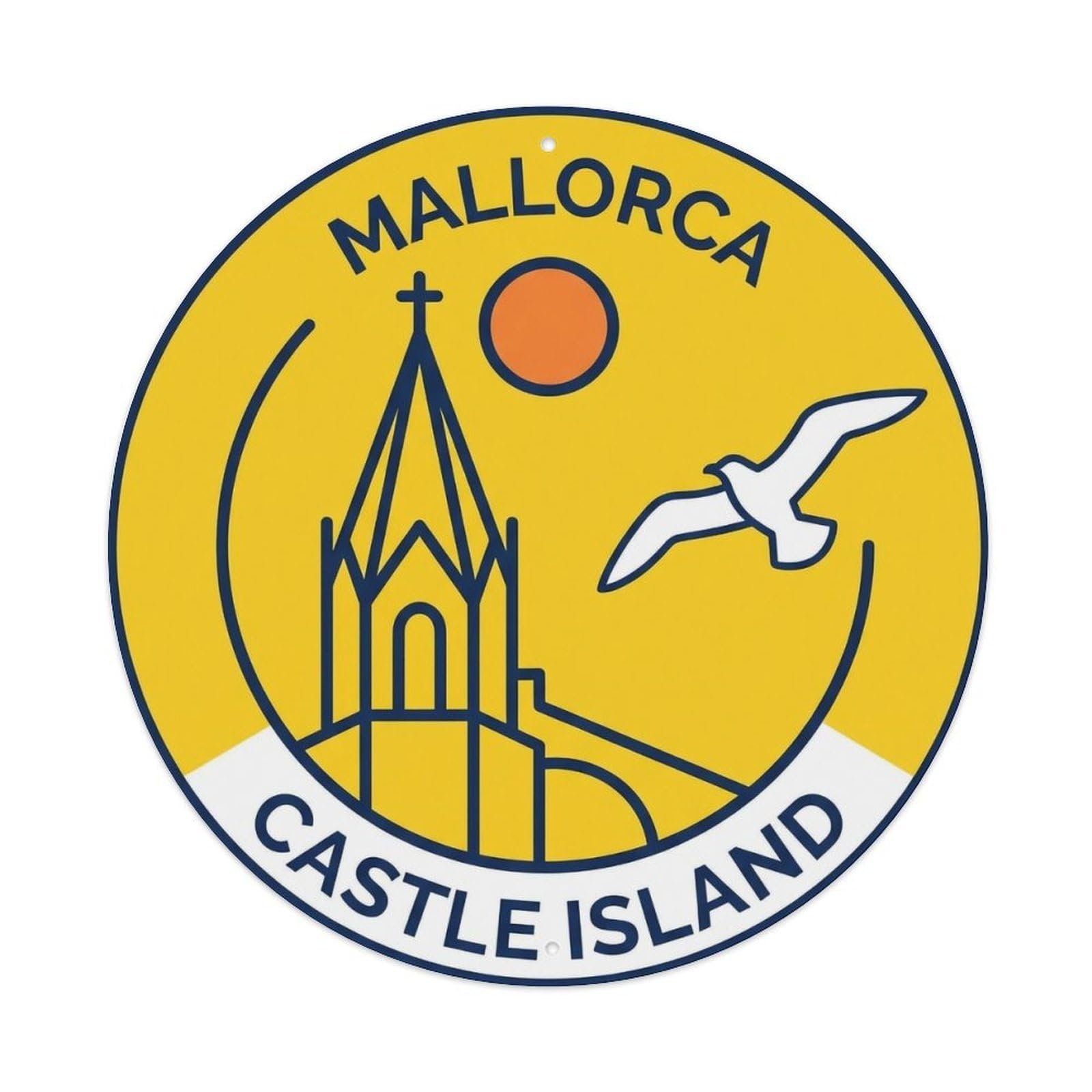 Vintage Travel Mallorca Spain Inhabitants Metal Tin Sign